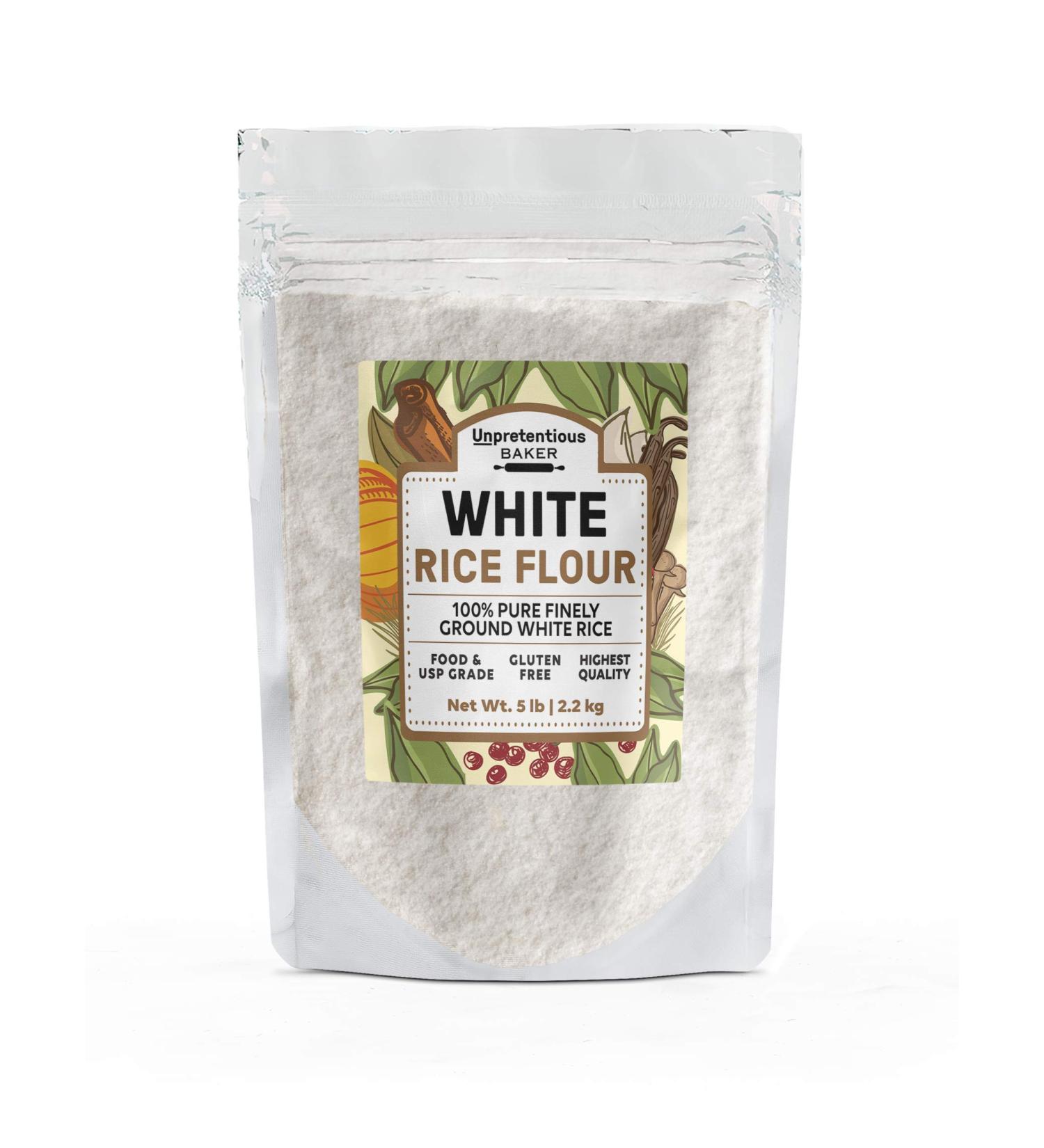 Unpretentious Baker White Rice Flour 5 lb - Ideal for Cookies, Cakes, Muffins, and Breads - Buy Online on SooperMarket.com