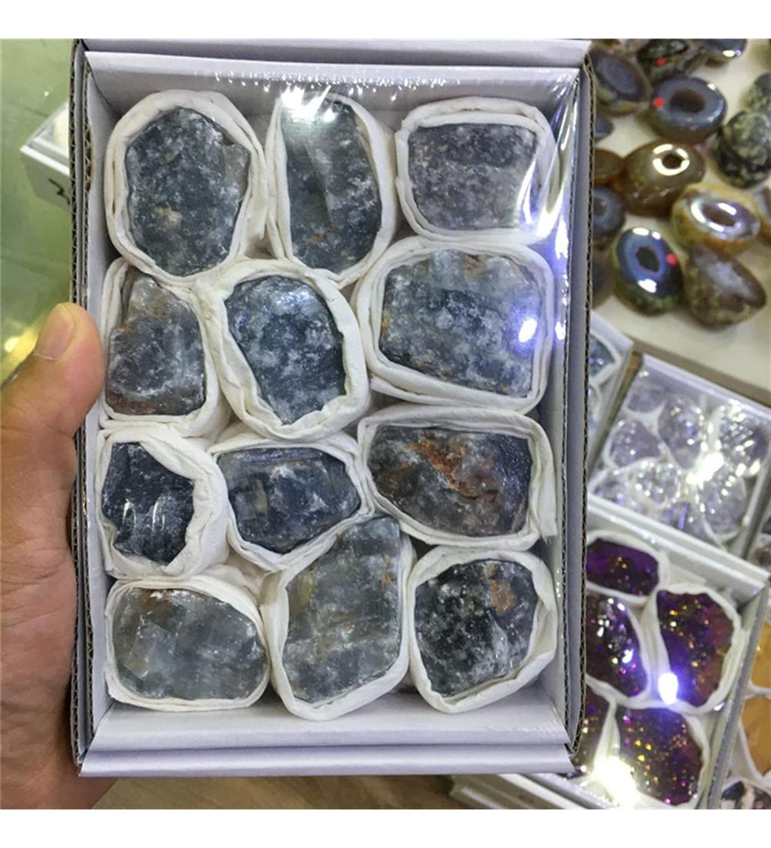 Balance Gemstone Decoration Natural Quartz Crystal Rough Gemstones and Minerals Raw Stones as Gifts Stone Blue Barite - Buy Online on SooperMarket.com