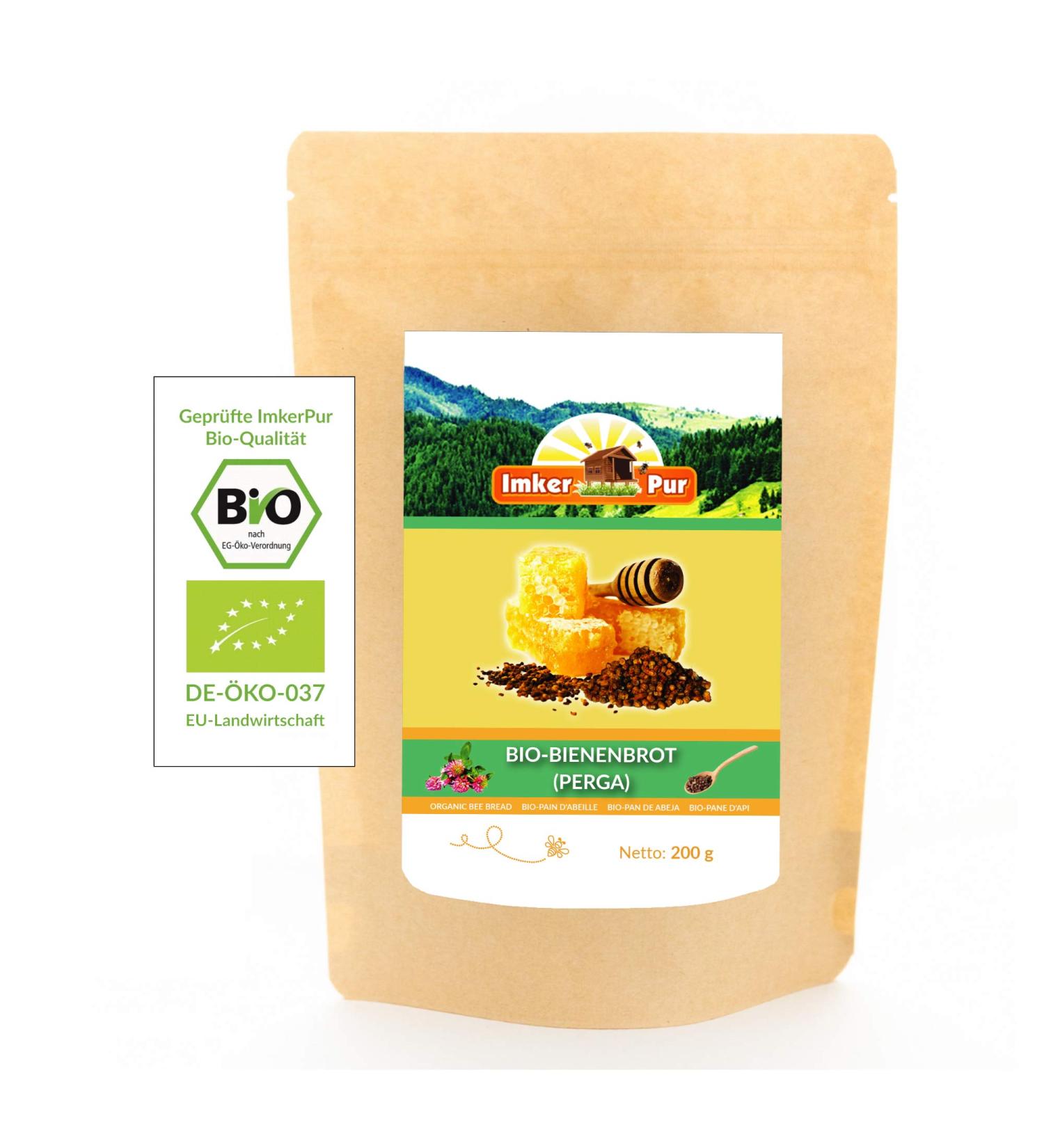 Organic Bee Bread (Perga) - ImkerPur | 200g Residue-Free Fermented Flower Pollen - Buy Online on SooperMarket.com