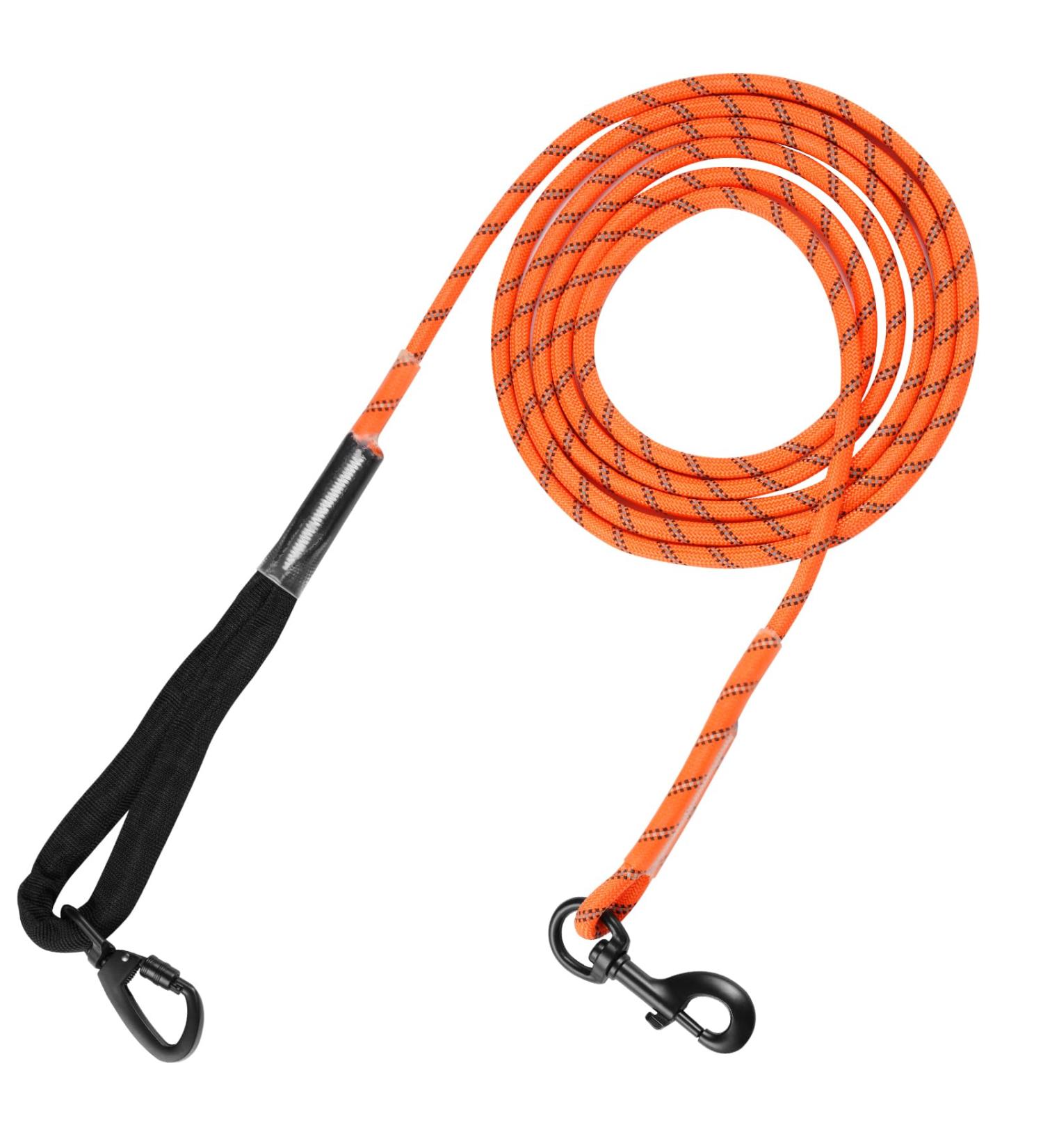 LOQATIDIS 3M Dog Tie - Heavy Duty Reflective Nylon Training Leash with Soft Grip for Dogs Perfect for Large Medium Small & Puppies - Orange Color - Buy Online on SooperMarket.com