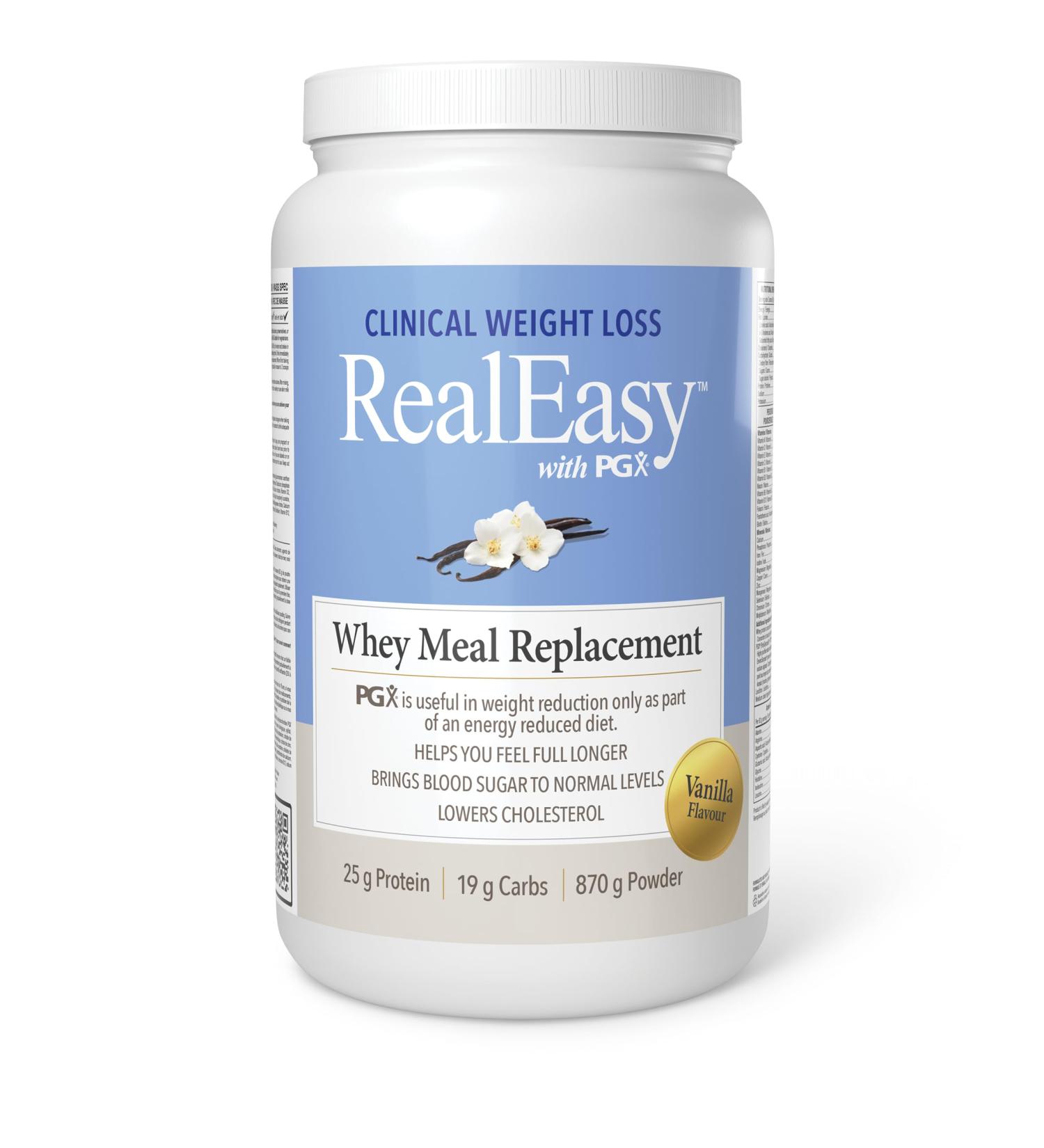 RealEasy with PGX Whey Protein Meal Replacement Vanilla Flavour 870 g with PGX 25 g of Protein per serving Helps You Feel Full Longer - Buy Online on SooperMarket.com