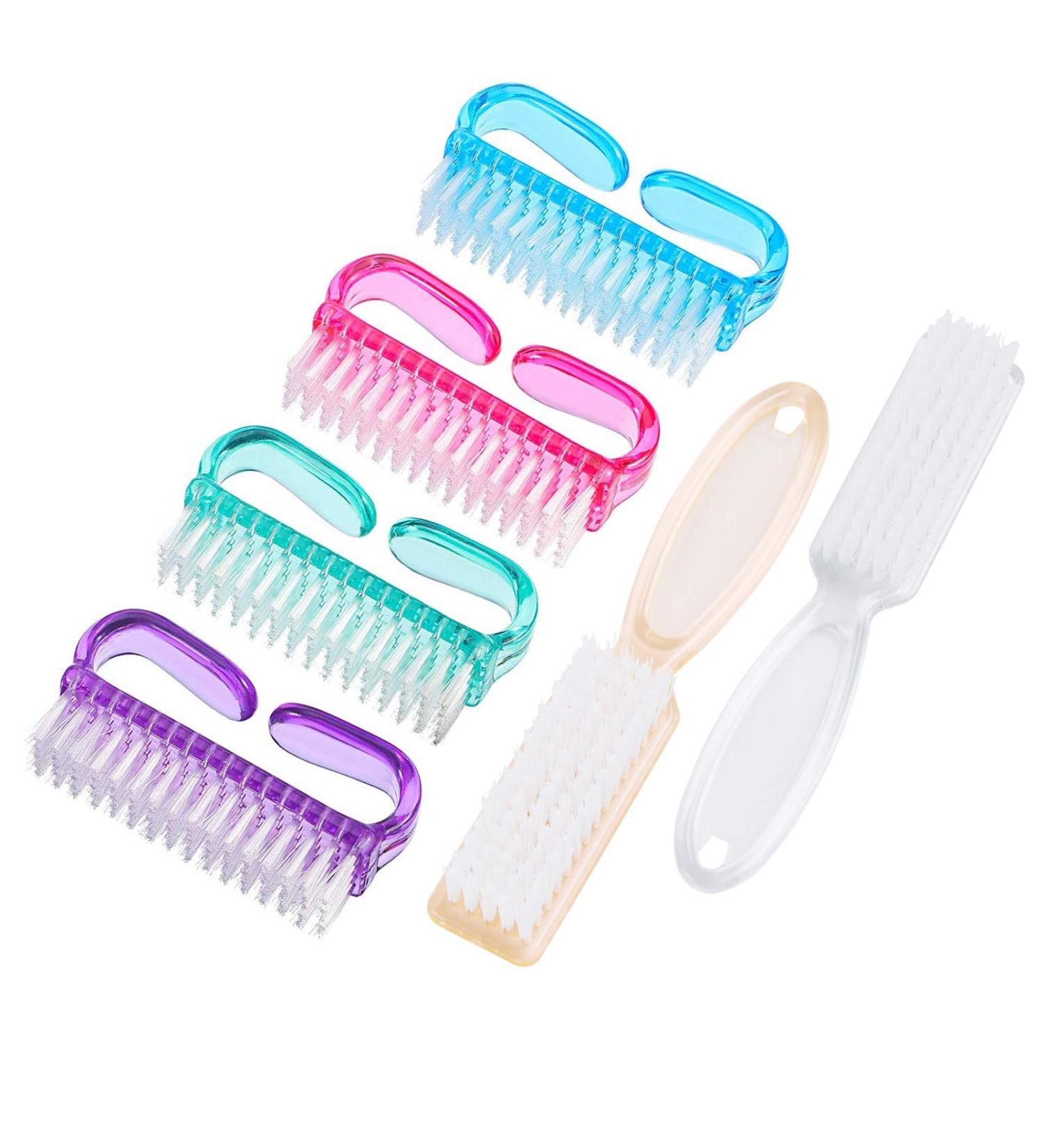 Handle Grip Nail Brush - Fingernail and Toe Cleaning Brushes for Men and Women - 6 Pack (Multicolor) - Buy Online on SooperMarket.com