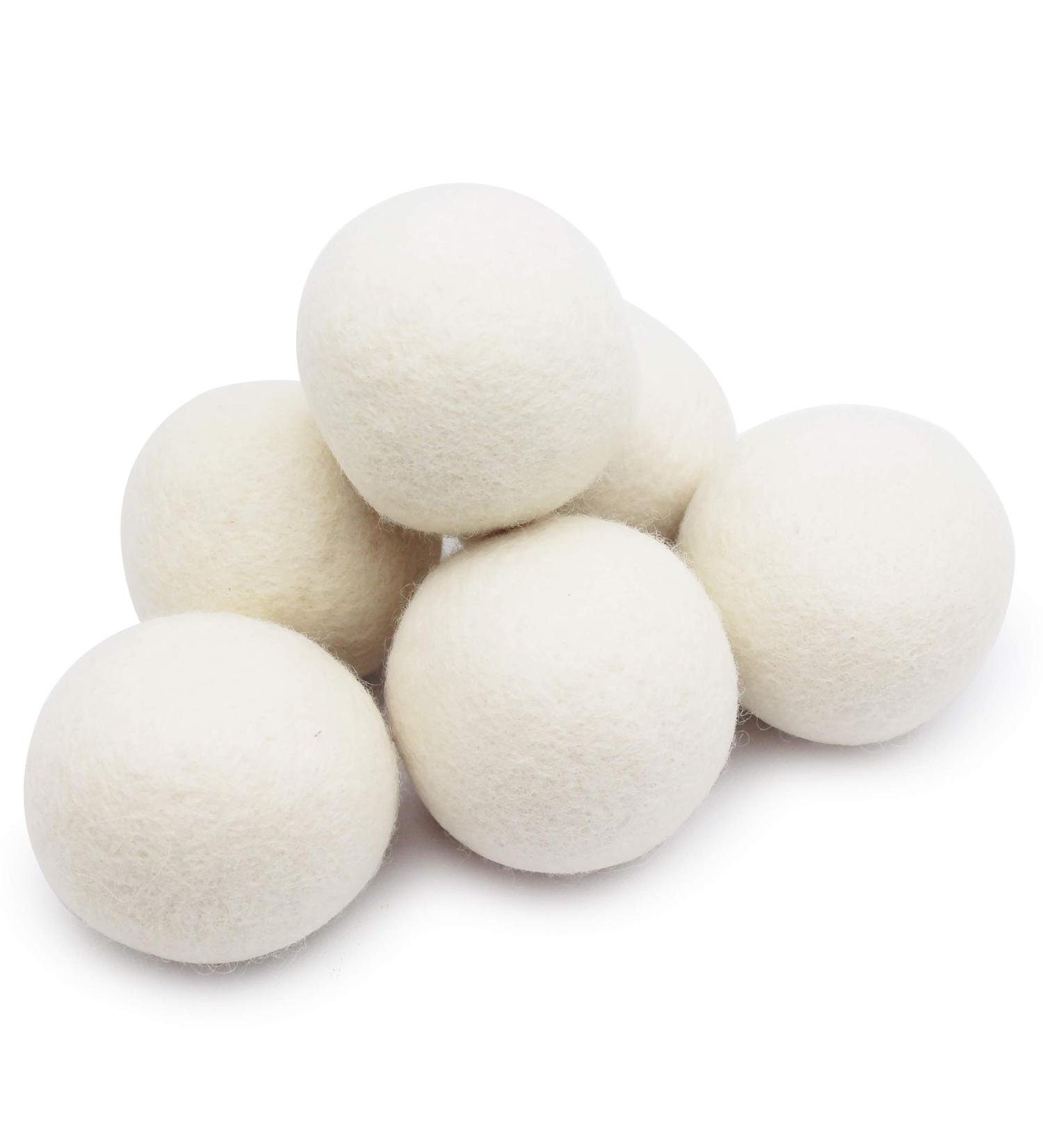 Premium XL Organic Wool Dryer Balls - 6 Pack | Eco-Friendly Unscented Non-Toxic Felt Laundry Balls | Anti-Static & Chemical-Free - 100% Natural New Zealand Wool - Buy Online on SooperMarket.com