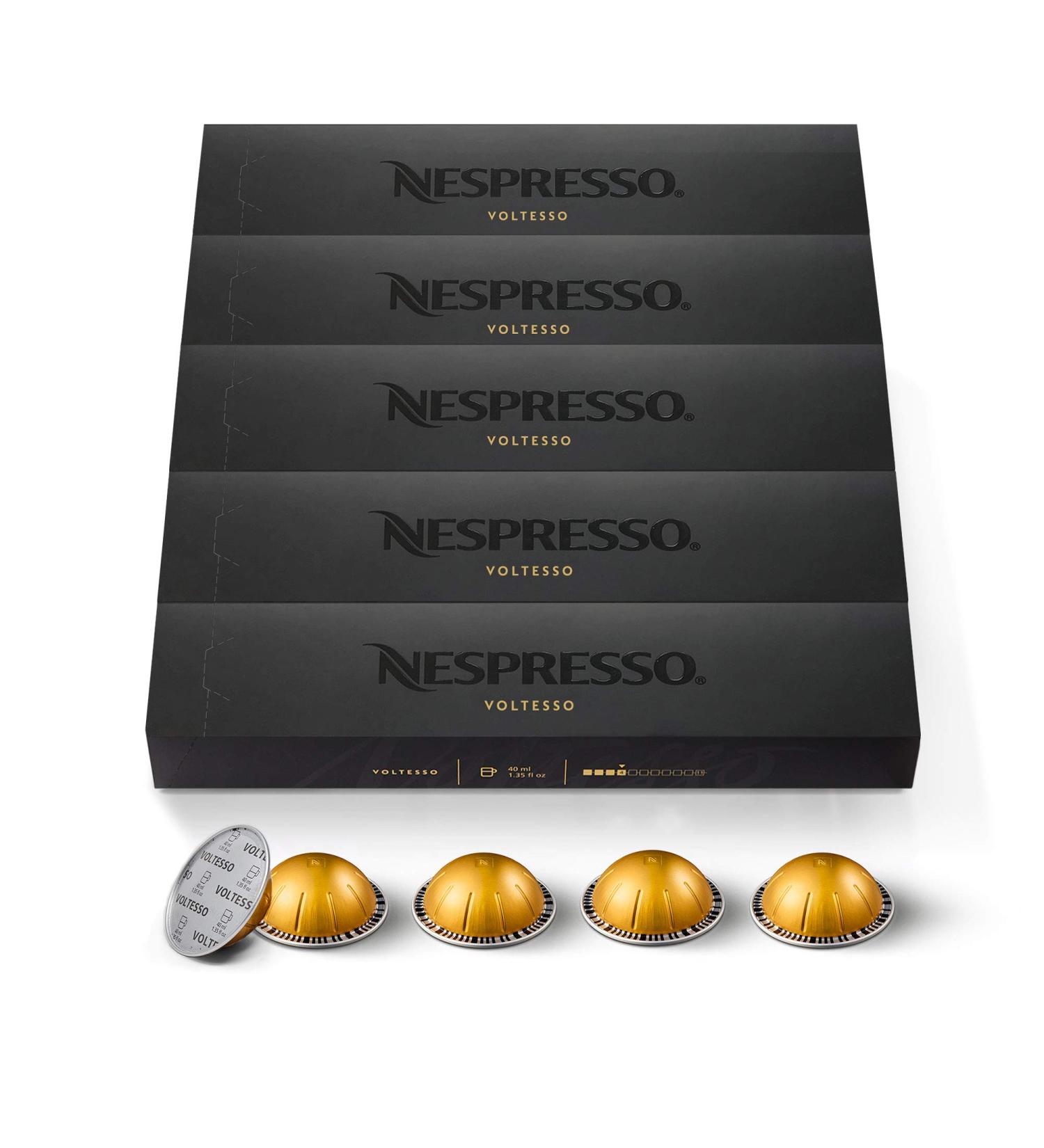 Nespresso VertuoLine Voltesso Mild Roast Espresso Coffee Pods - 50 Count (Pack of 5) | VERTUOLINE ONLY - Buy Online on SooperMarket.com