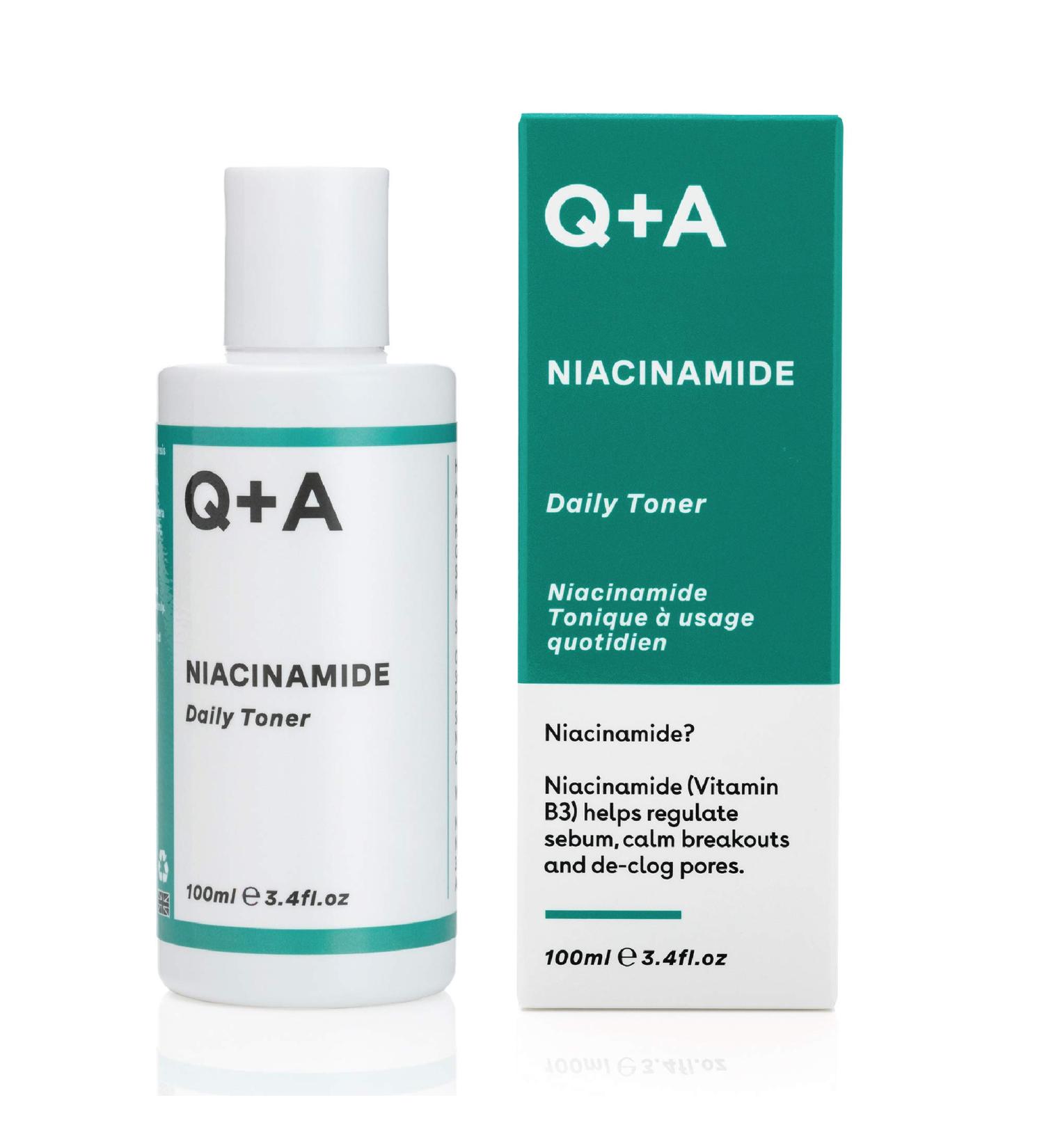 Q+A Niacinamide Daily Toner - Calming Breakouts & Unclogging Pores | 100ml/3.4fl.oz - Buy Online on SooperMarket.com