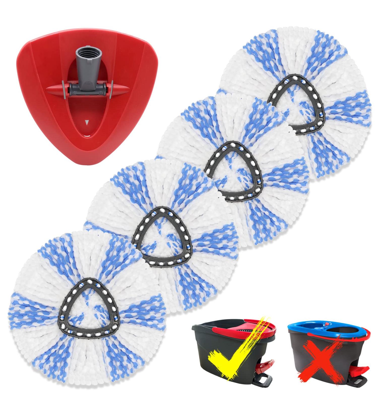4 Pack O Cedar EasyWring Mop Head Replacements - Compatible with O Cedar 1 Tank Microfiber Mop - Rotating Base, Machine Washable - Buy Online on SooperMarket.com