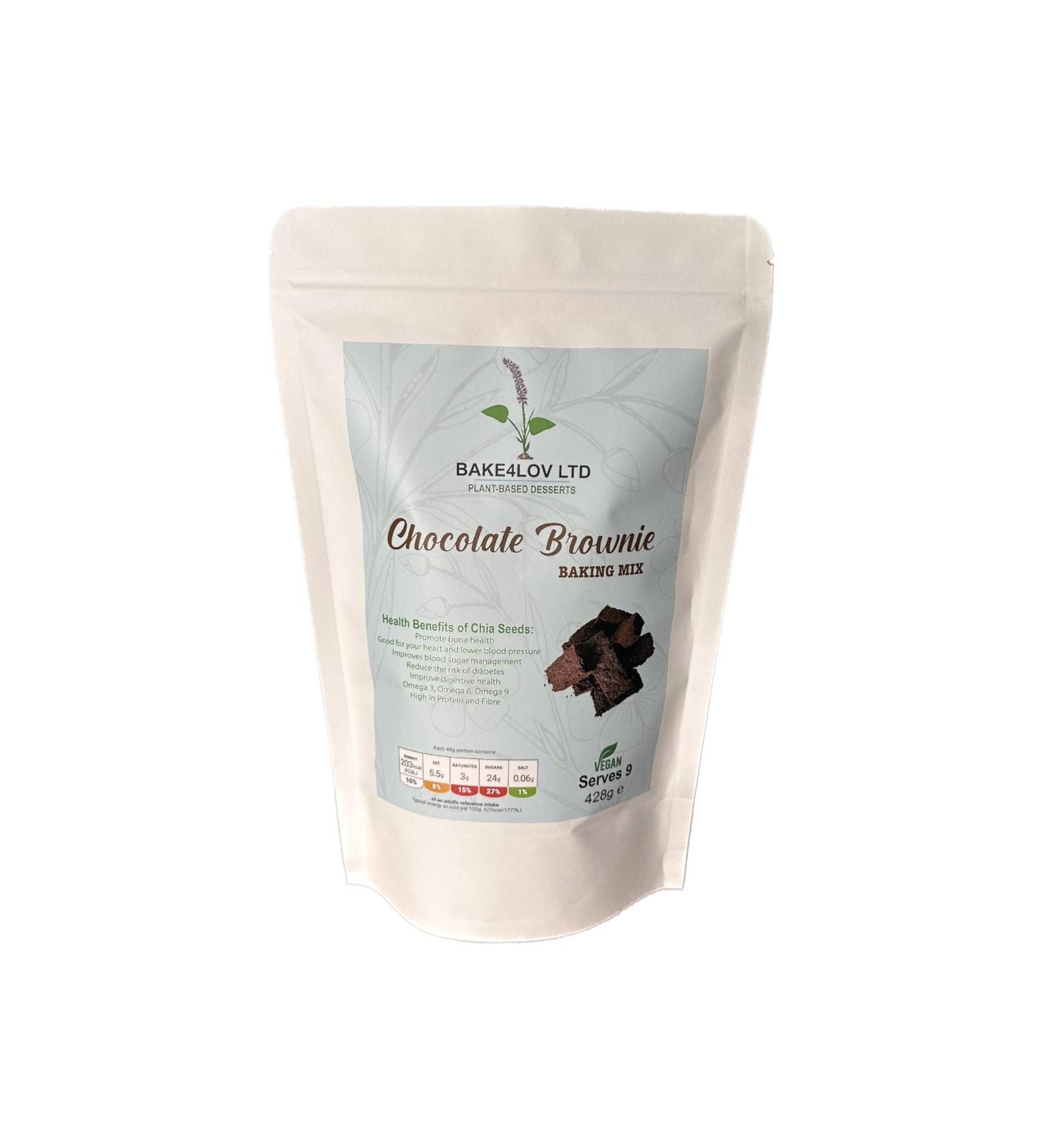 Bake4Lov Ltd Plant-Based Chocolate Brownie Mix - 428g (SMALL)