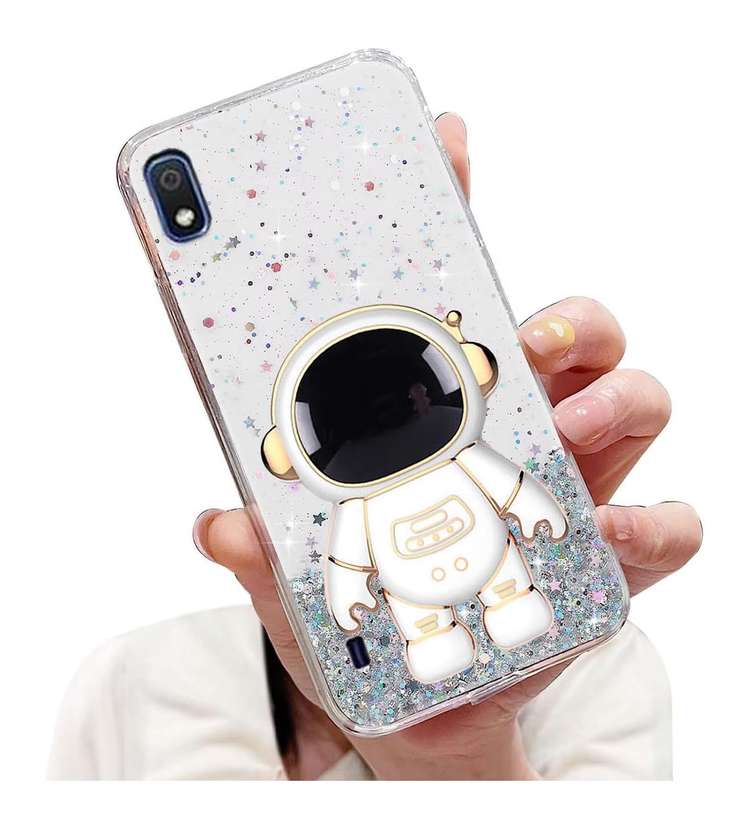 Shop Tivenfezk Nadoli Astronaut Hidden Stand Case for Samsung Galaxy A10 - Glitter Soft Silicone Protective Cover - Buy Online on SooperMarket.com