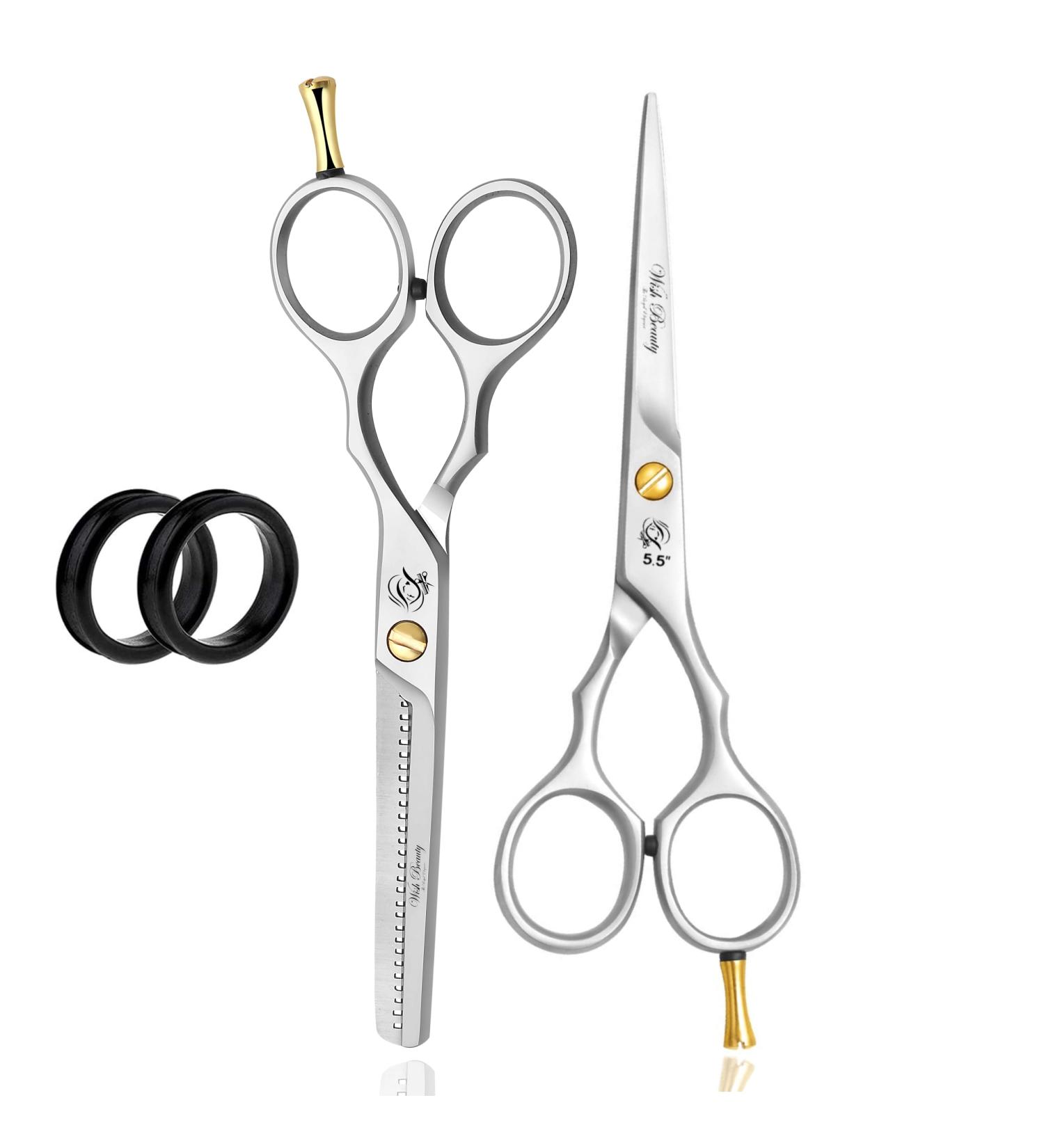 Glamified Glam Hairdressing Scissors Professional Hair Cutting Thinning Scissors Set (Haircut Trimming Grooming Shaping Scissors) for Men Hairdresser Barber Women Kids Pets Home 5.5inch - Buy Online on SooperMarket.com