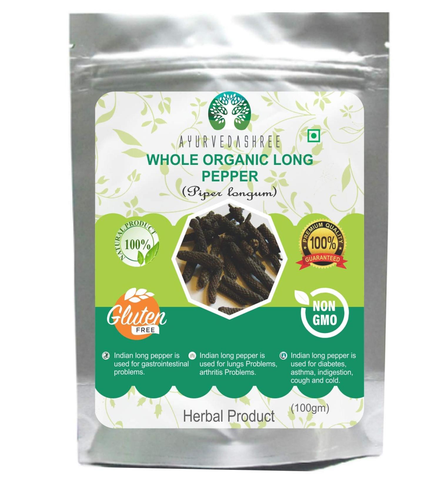 Organic Indian Long Pepper Pippali - 100g Pack - Buy Online on SooperMarket.com