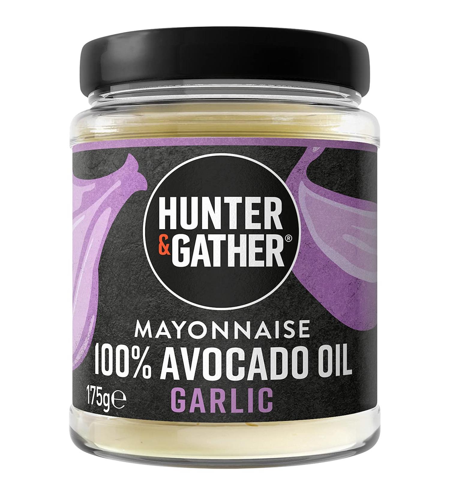 Garlic Avocado Oil Mayonnaise 175g | Hunter & Gather Avocado Mayo with Free Range Egg Yolk | Paleo Keto Sugar Gluten Free | Lemon Zest & Black Pepper | Pack of 1 - Buy Online on SooperMarket.com