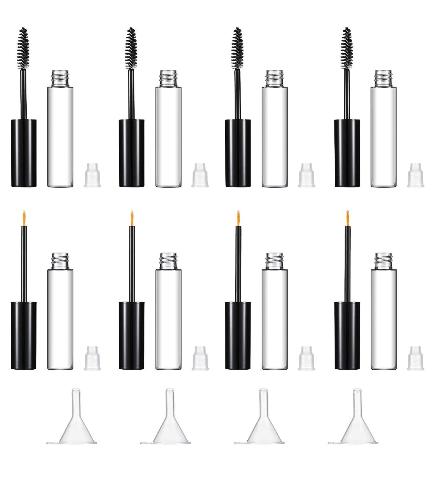 12-Piece 10ml Empty Mascara & Eyeliner Tubes Set with 4 Cream & Liquid Containers - DIY Eyelash Serum Kit - Buy Online on SooperMarket.com