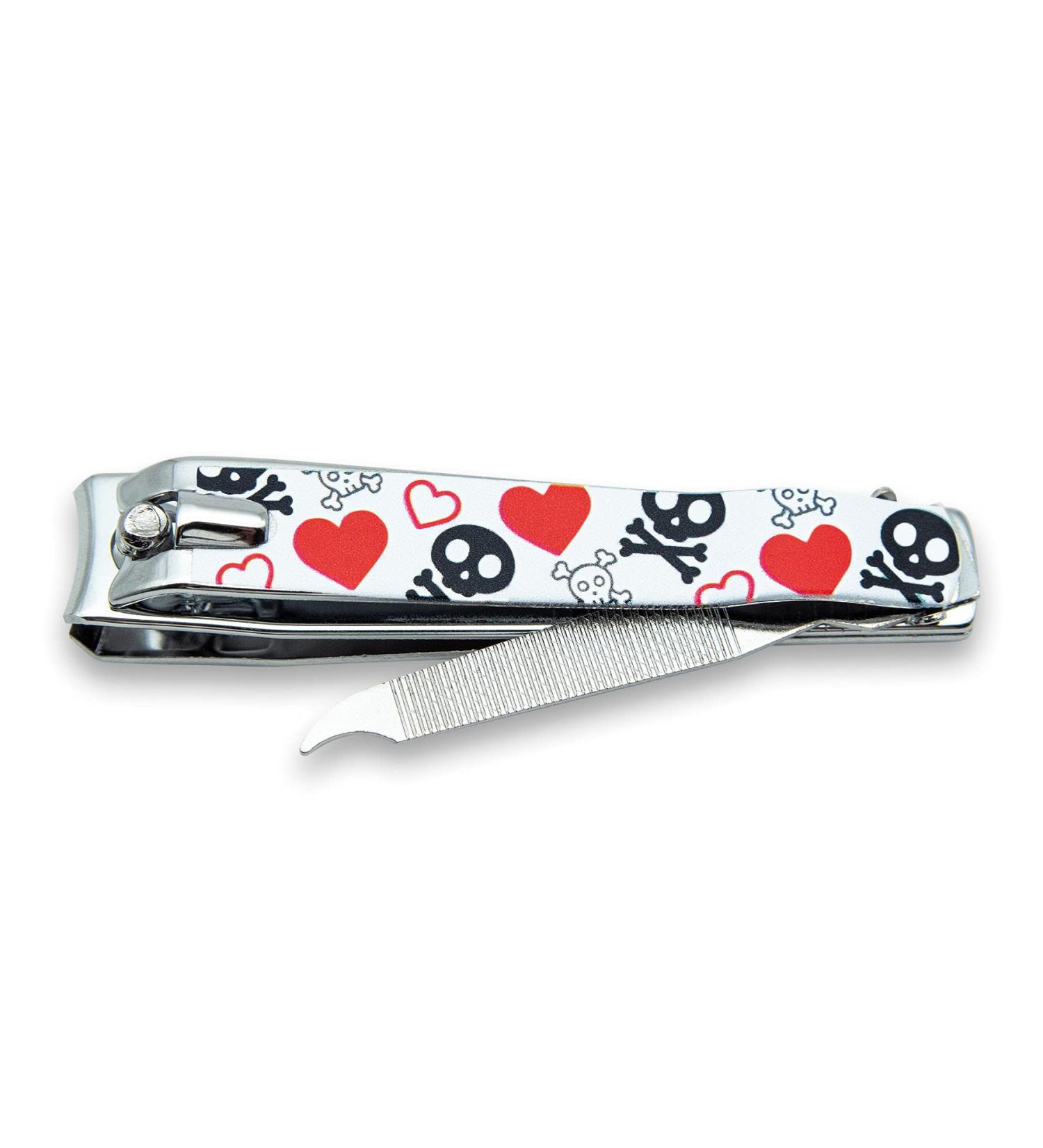 3 Claveles - Pedicuro Nail Clippers with File Nail Clippers Toenail Clipper Decorated Skull Lovers Collection Carbon Steel 8cm - Buy Online on SooperMarket.com