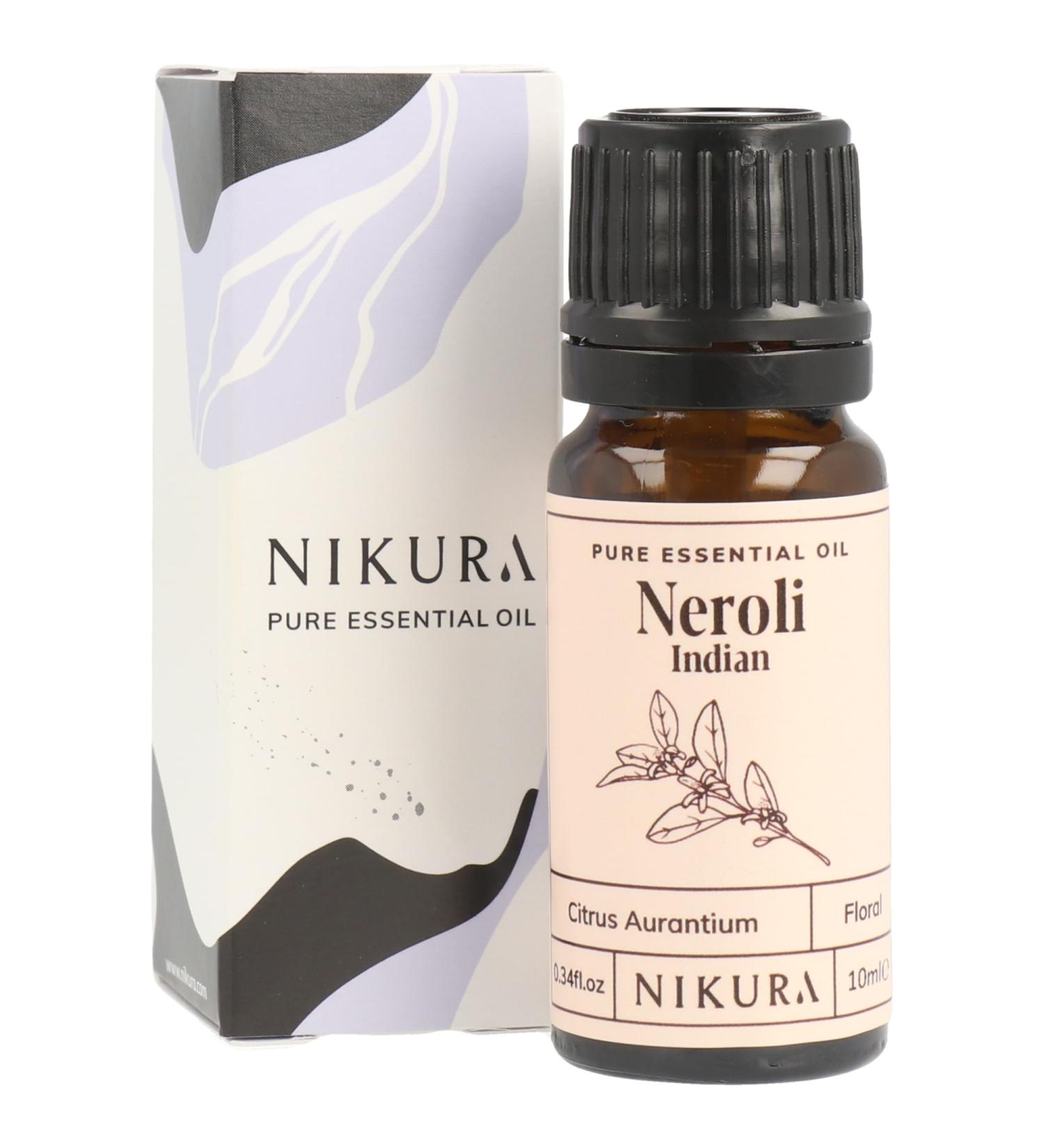 Nikura Indian Neroli Essential Oil 10ml - 100% Pure Natural Oil for Aromatherapy & DIY Crafts | Skin & Headache Relief | Vegan & UK Made - Buy Online on SooperMarket.com