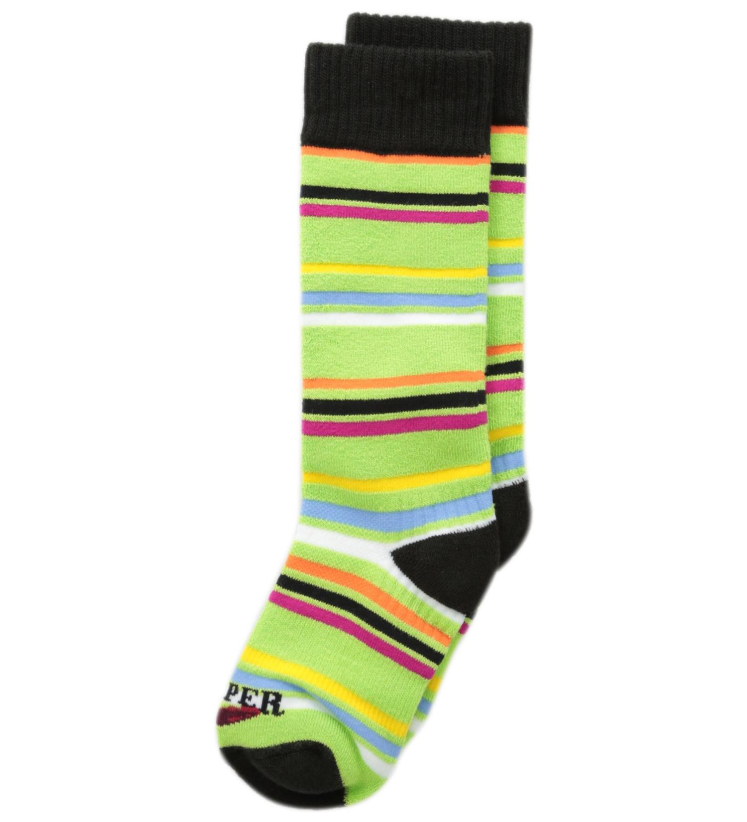 Hot Chillys Girl's Hype Medium Cushion Sock Large Hype/Lime