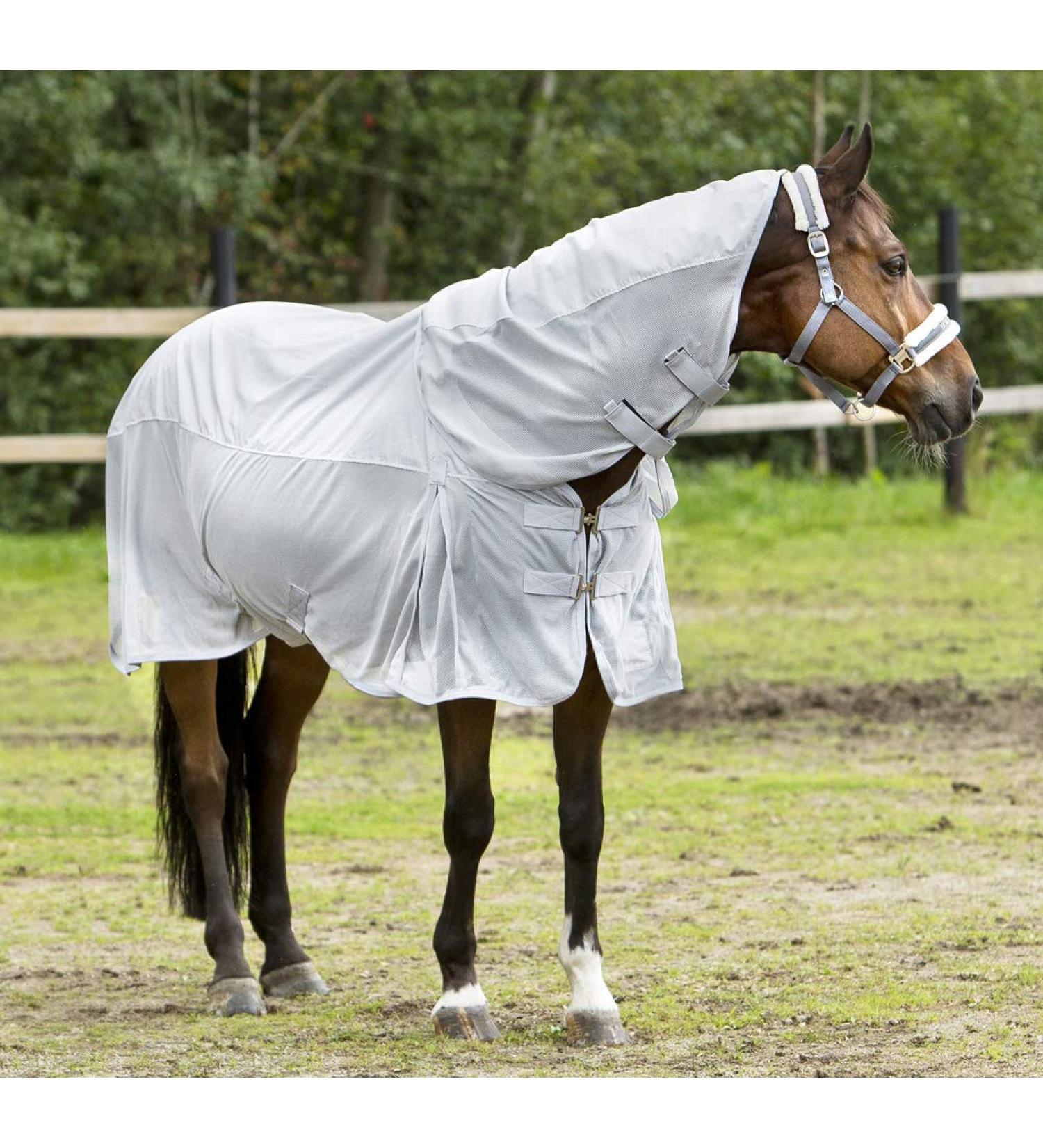 Horze Horse Rug Nevada Combo Rain Rug and Fly Rug for Horse and Pony Grey 165 165 Lunar Rock Grey