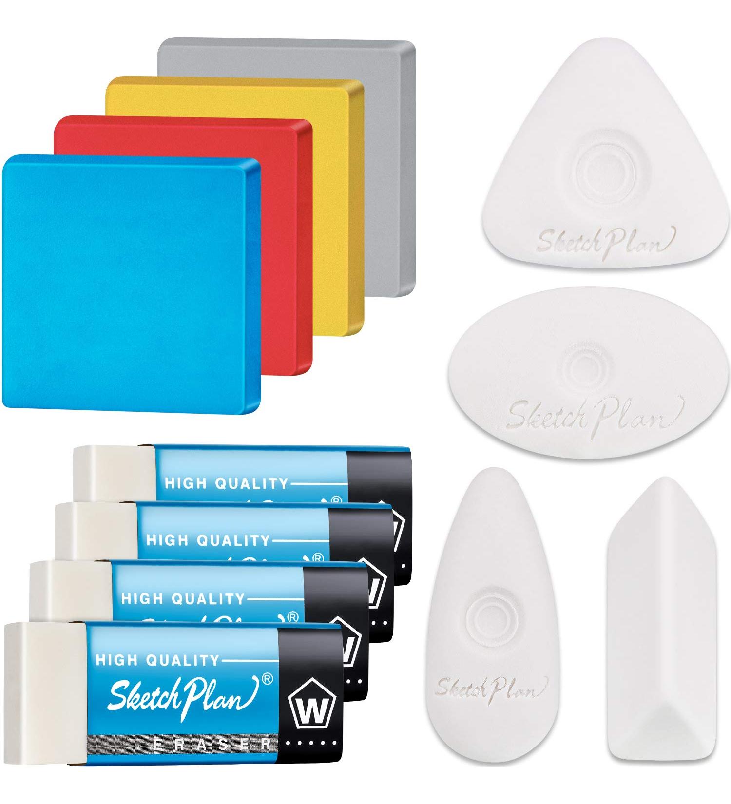 Zonon 12-Piece Drawing Art Eraser Set - Various Shapes for Artists, Painting, Sketching - White Kneaded Erasers for Precision Erasing - Buy Online on SooperMarket.com