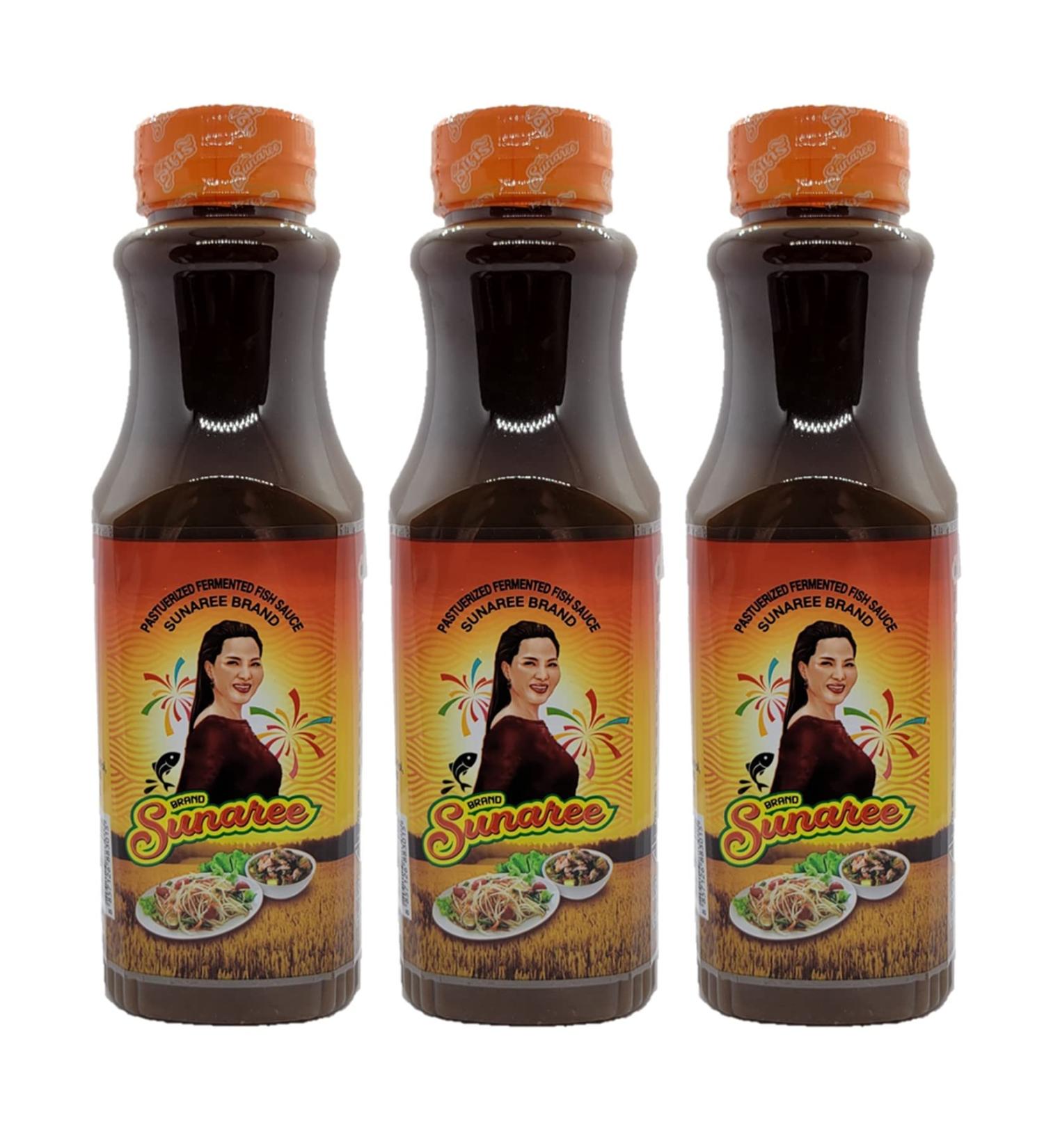 Sunaree Thai Fermented Fish Sauce Nam Pla La Authentic Brand 350ml (Pack of 3) - Ideal for Papaya Salad Dressing - Buy Online on SooperMarket.com