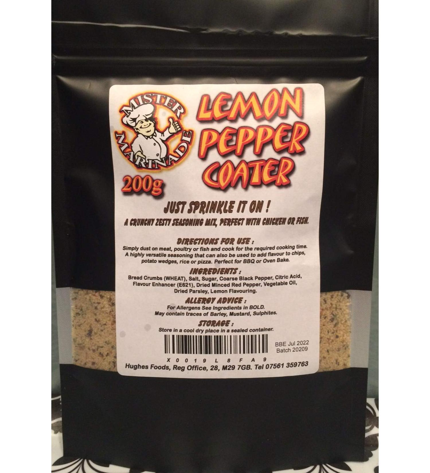 Mister Marinade Lemon Pepper Coater 200g - BBQ Rub & Meat Glaze - Buy Online on SooperMarket.com
