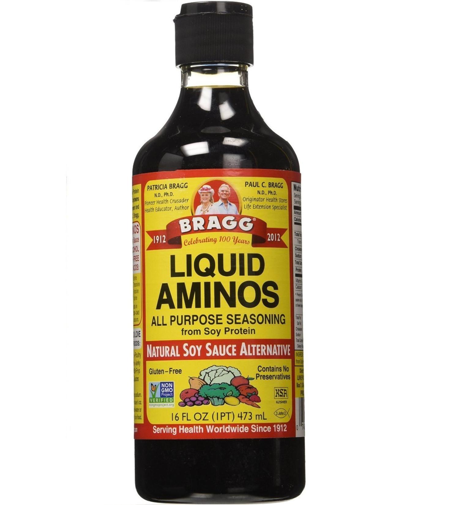 Bragg Natural Liquid Aminos , All Purpose Seasoning , (1-PACK, 16 oz) Natural 16 Fl Oz (Pack of 1)