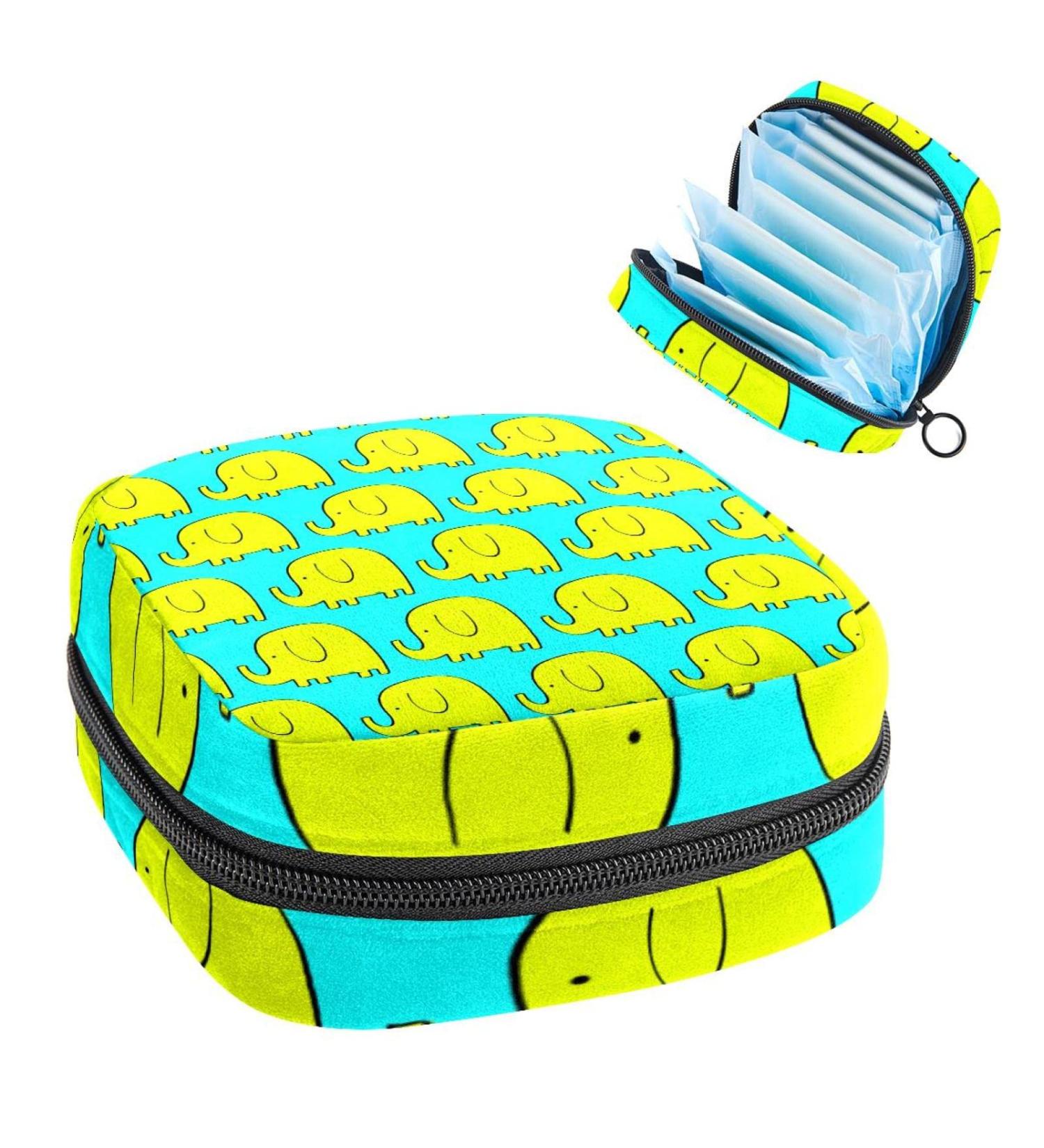 Cartoon Elephant Sanitary Napkin Storage Bag - Period Pouch for Women and Teens - Multi-colored - Buy Online on SooperMarket.com