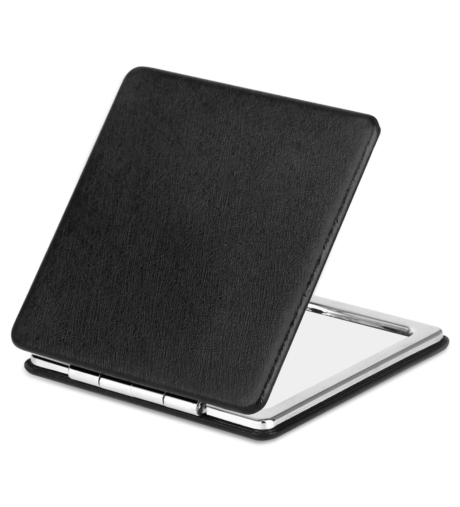 YTLX Compact Makeup Mirror 1x/2x Magnifying Foldable Cosmetic Mirror - Portable Black Vanity Mirror for Men and Women - Buy Online on SooperMarket.com