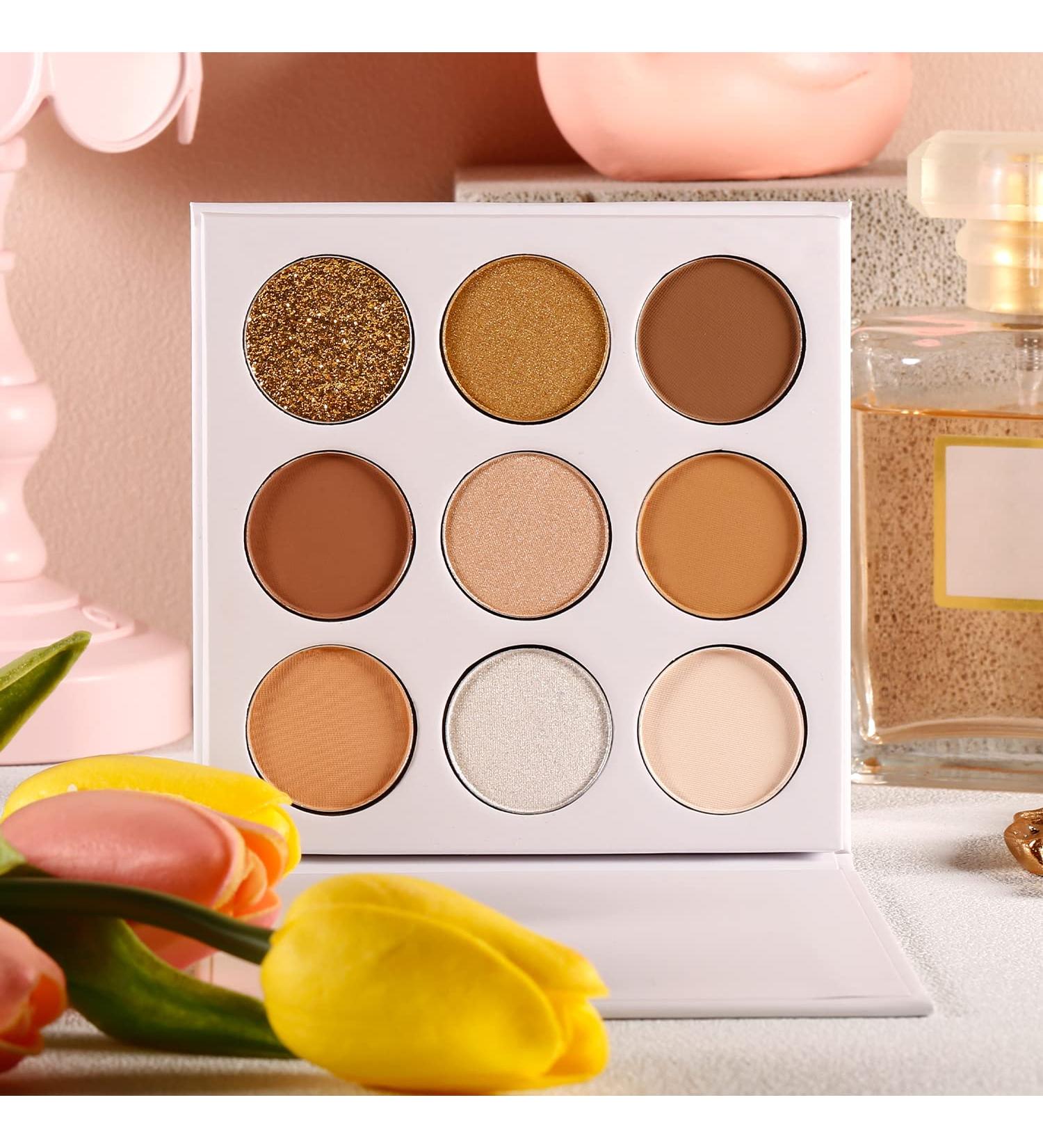 Ecofavor 9-Color Brown Eyeshadow Palette - Natural Matte, Shimmer, Glitter | Highly Pigmented, Waterproof | Easy to Blend Naked Earth Tones Makeup Palette - Buy Online on SooperMarket.com
