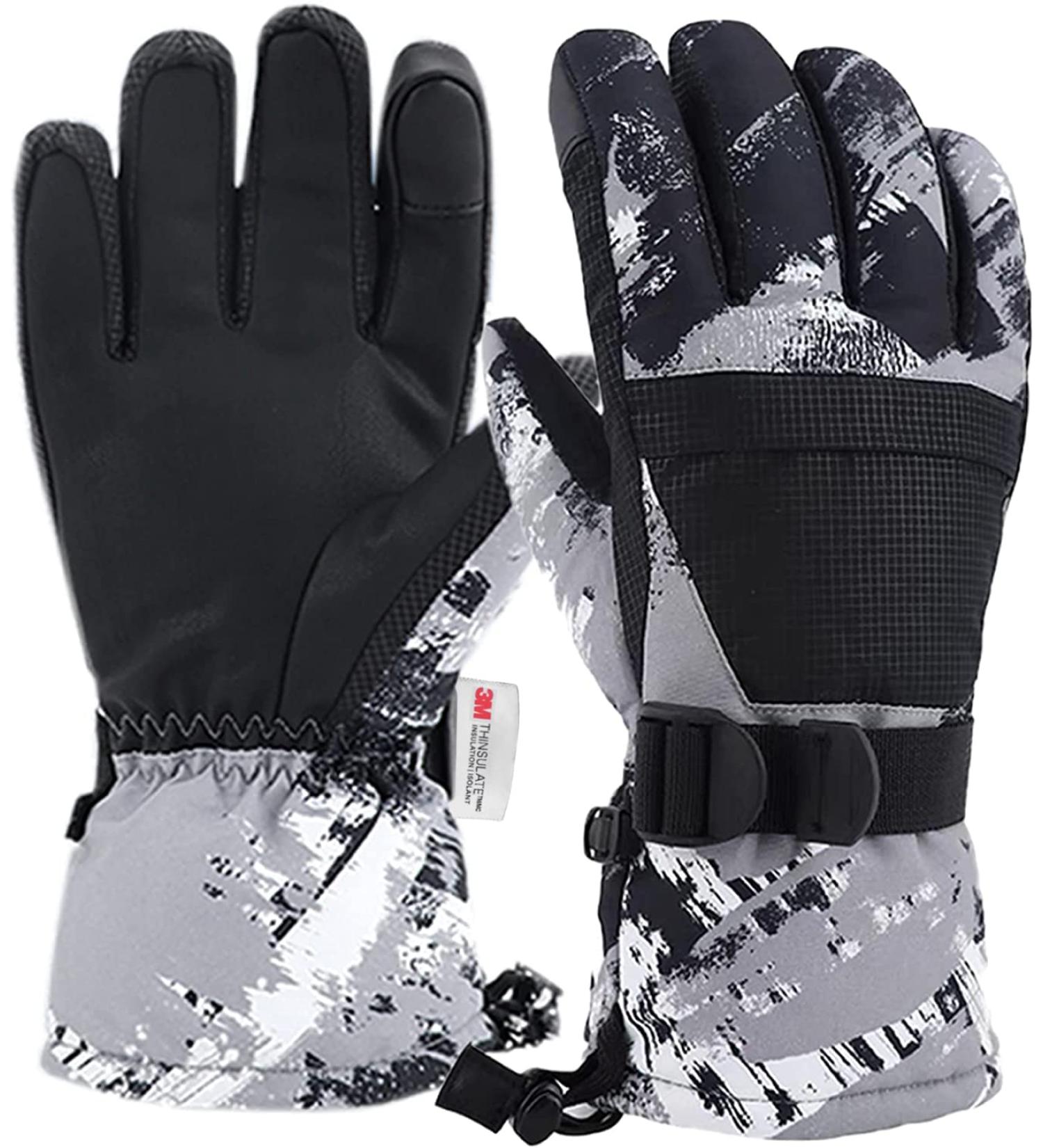 Buy 7-Mi Waterproof Winter Gloves for Boys 8-10 Years | Snow & Snowboarding Gear | Black Leather Cuffs - Buy Online on SooperMarket.com