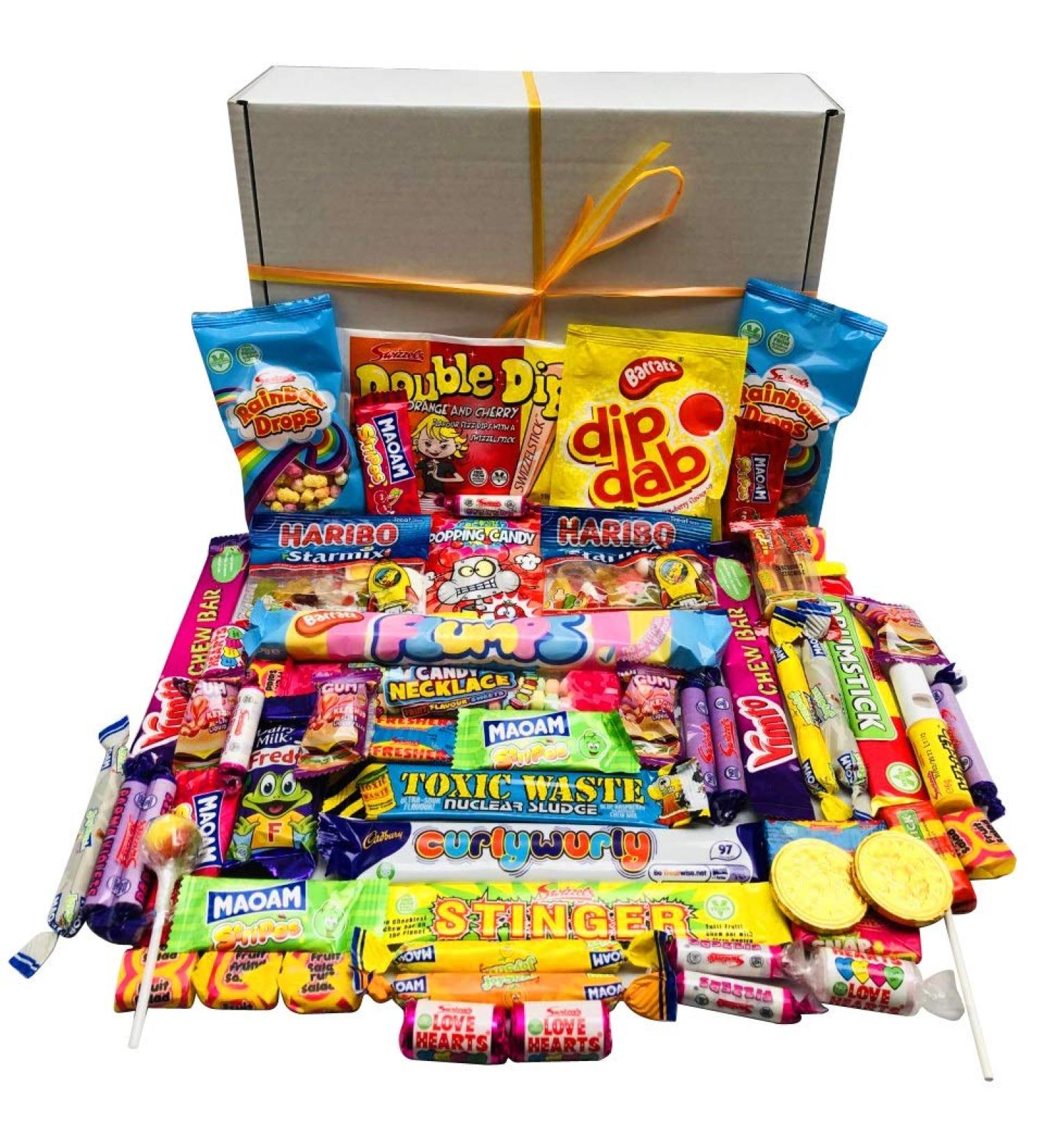 Valentines Retro Sweets Box Over 60 sweets Pick N Mix The Ultimate Sweets Selection Box Sweet Hamper Present - Gift Wrapped & Personalised Message Christmas Sweet & Chocolates Gift - Buy Online on SooperMarket.com