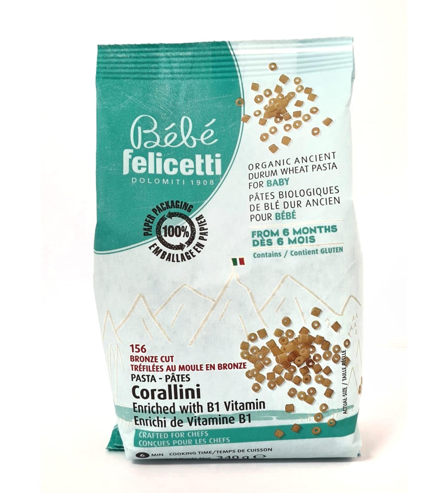 FELICETTI Organic Durum Wheat Pasta for Baby Corallini 340g - Buy Online on SooperMarket.com