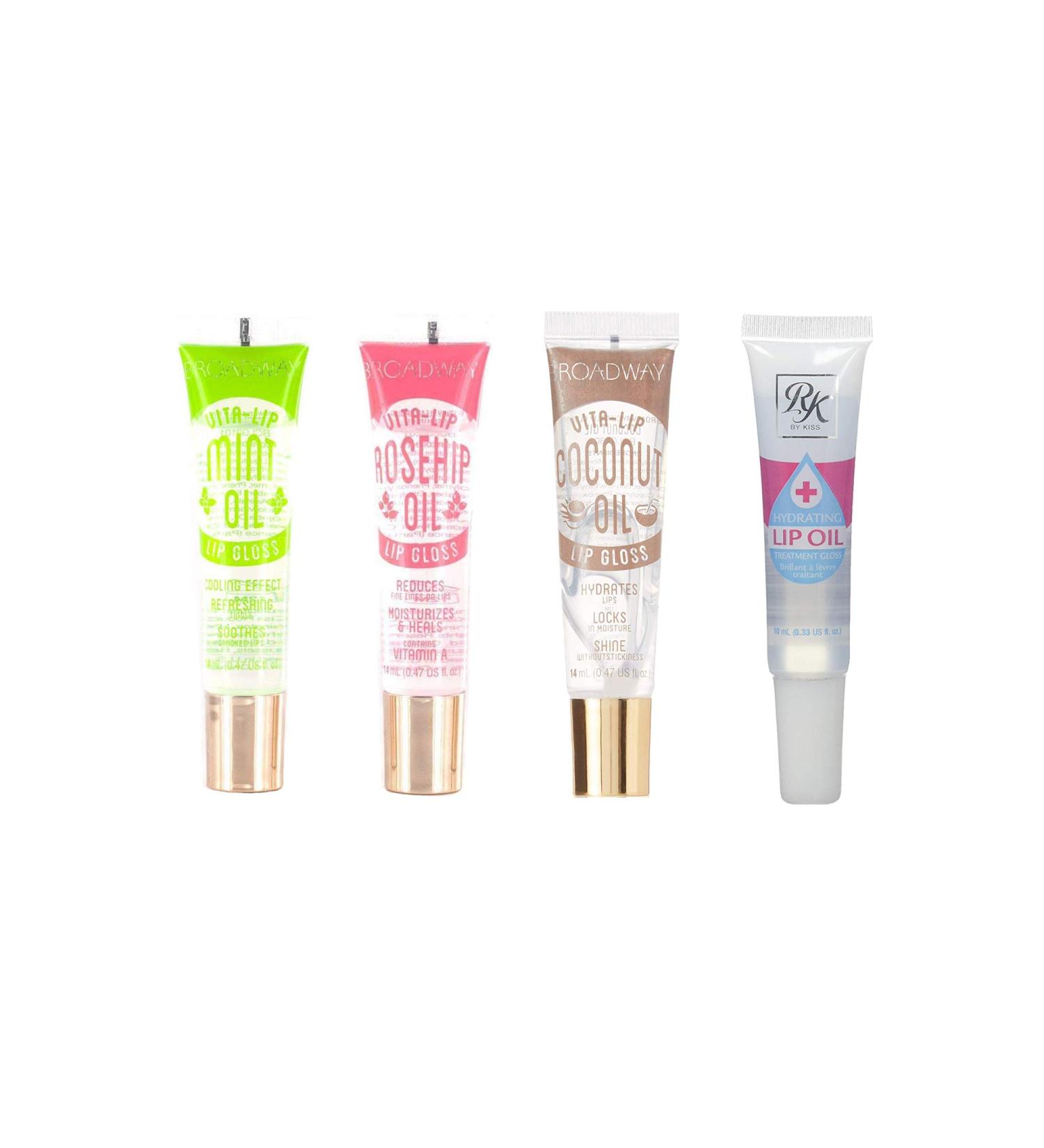 Ruby Kisses Hydrating Lip Oil & Broadway Vita-Lip Clear Lip Gloss (4 Pack) - Moisturizing Lip Care Set - Buy Online on SooperMarket.com