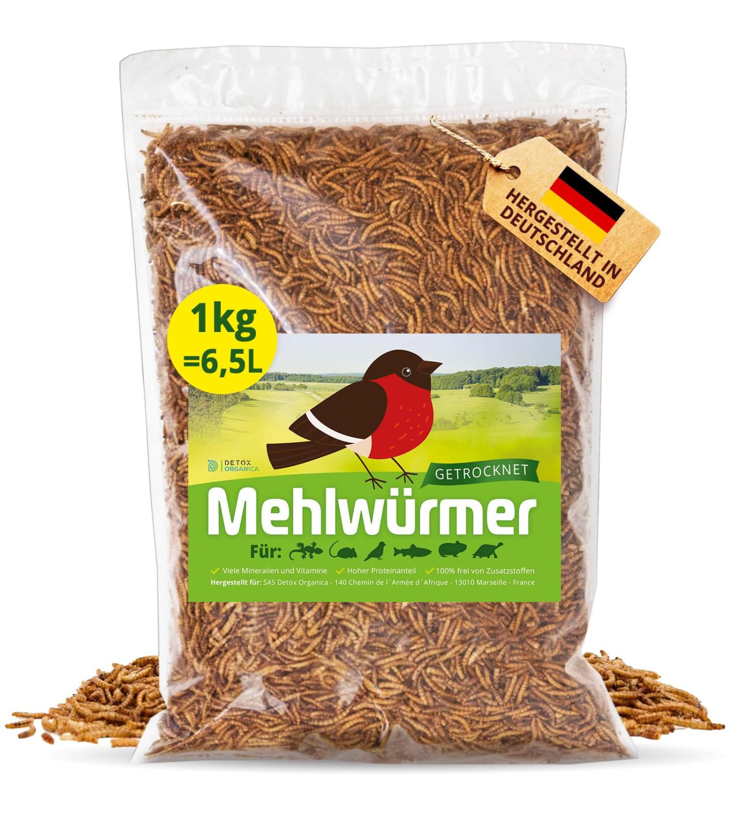 Premium 1kg Dried Mealworms - High Protein Flourworms for Reptiles Birds Fish & More | International Shipping Available - Buy Online on SooperMarket.com