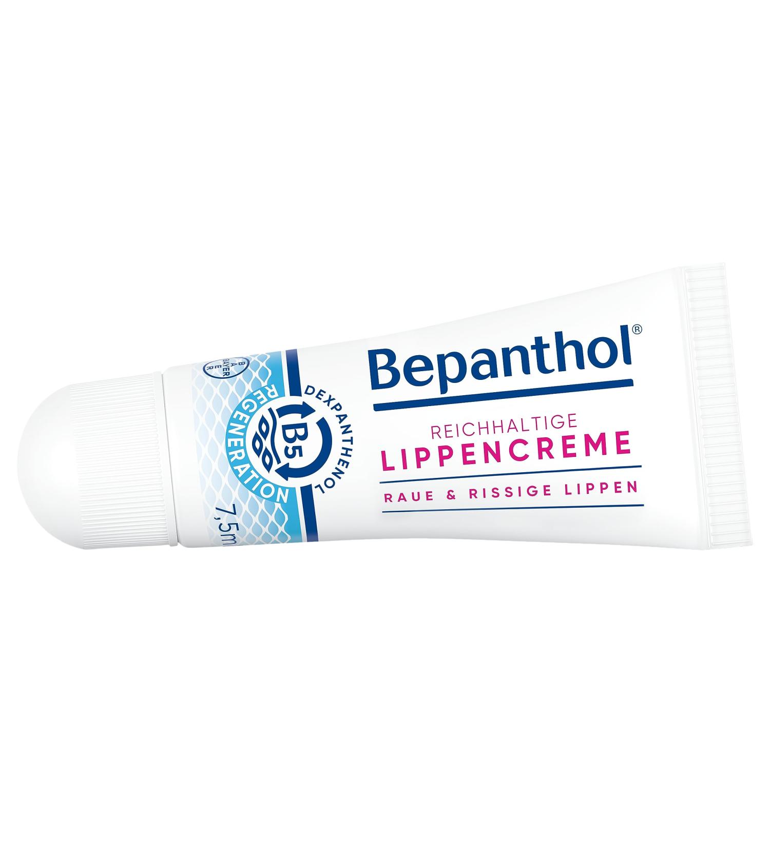 Bepanthol Rich Lip Cream 7.5ml - Soothes & Heals Rough Chapped Lips | International Shipping Available - Buy Online on SooperMarket.com