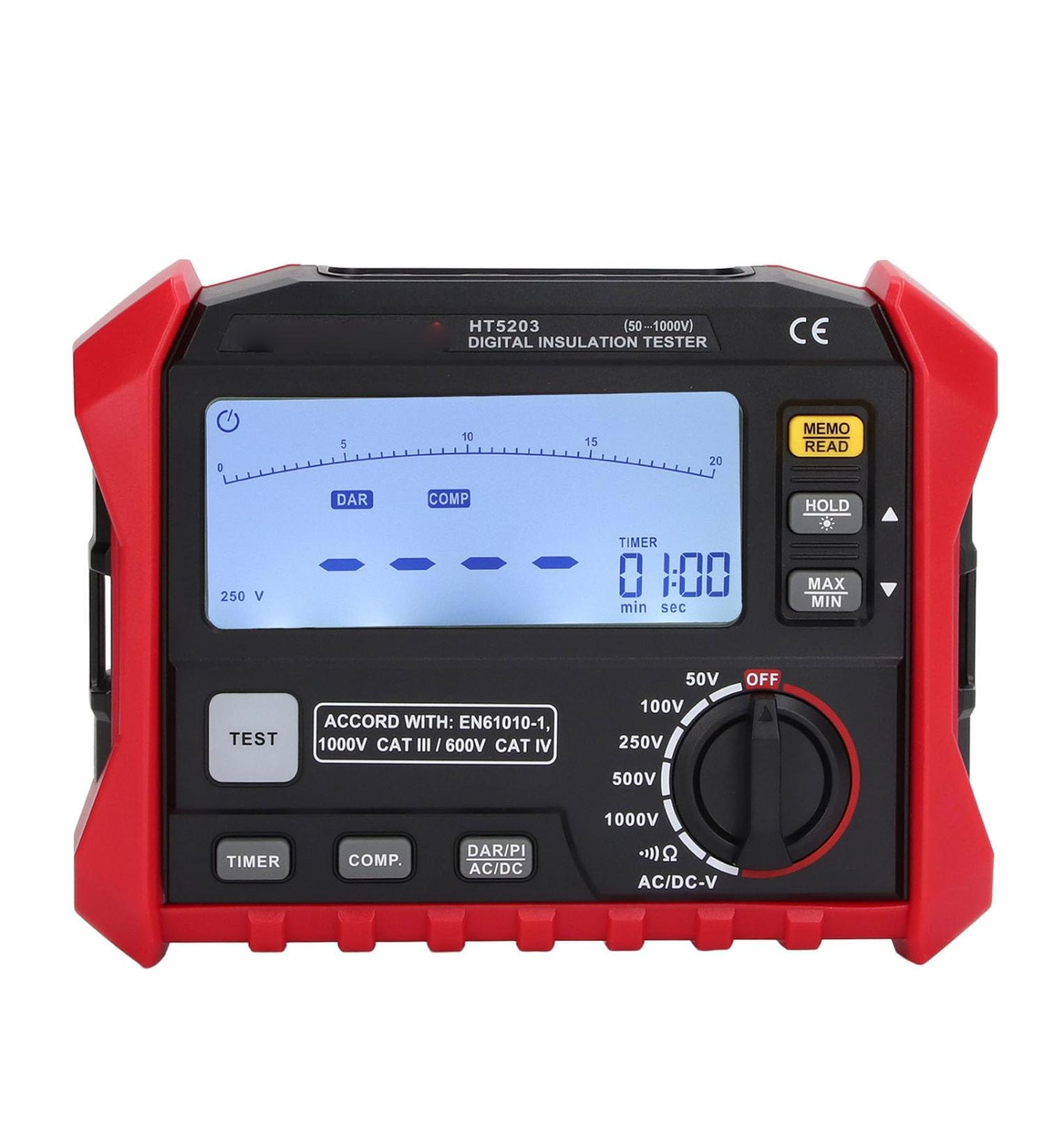 Boost Your Efficiency with The HT5203 Insulation Resistance Tester Multimeter - Sophisticated Tool for Megger Megohmmeter Perfect for Complete Insulation Analysis and Measurements - Buy Online on SooperMarket.com