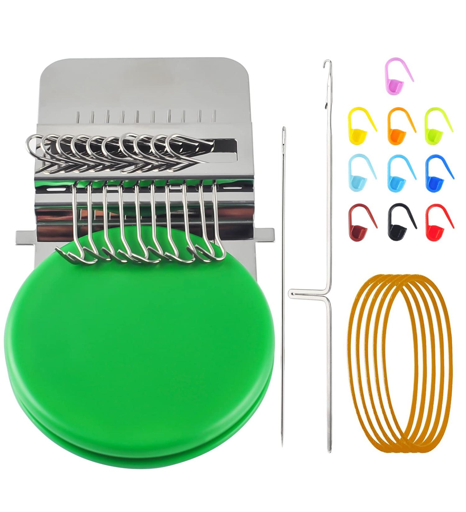 Speedweave Darning Loom - 10 Hook Mini Loom Machine for Quick Sock and Jean Repairs - Green - Buy Online on SooperMarket.com