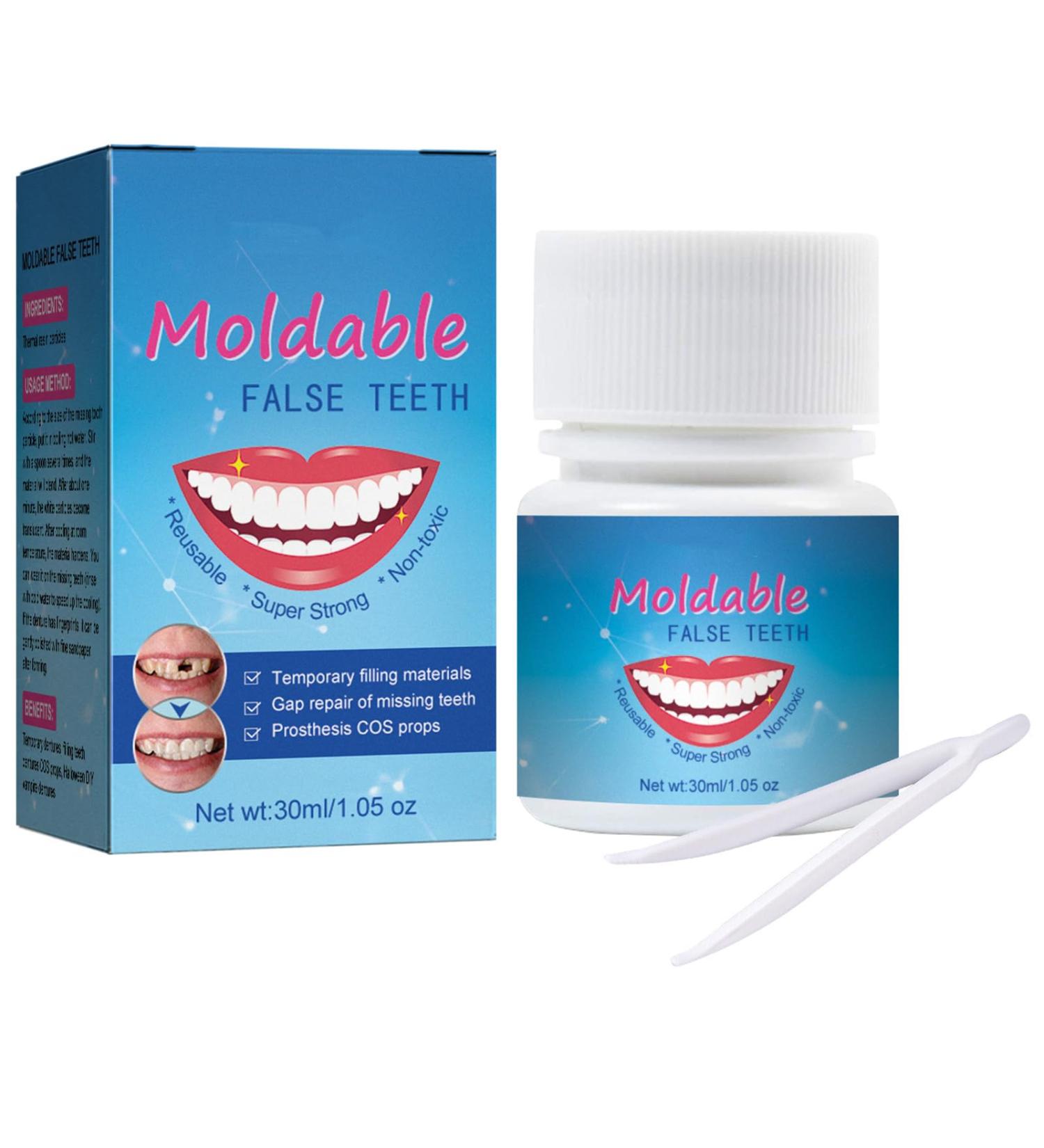 30 ml Tooth Repair Kit | Temporary Tooth Replacement & Moldable Thermal Fitting Beads for Missing Broken Teeth & Dentures - Buy Online on SooperMarket.com