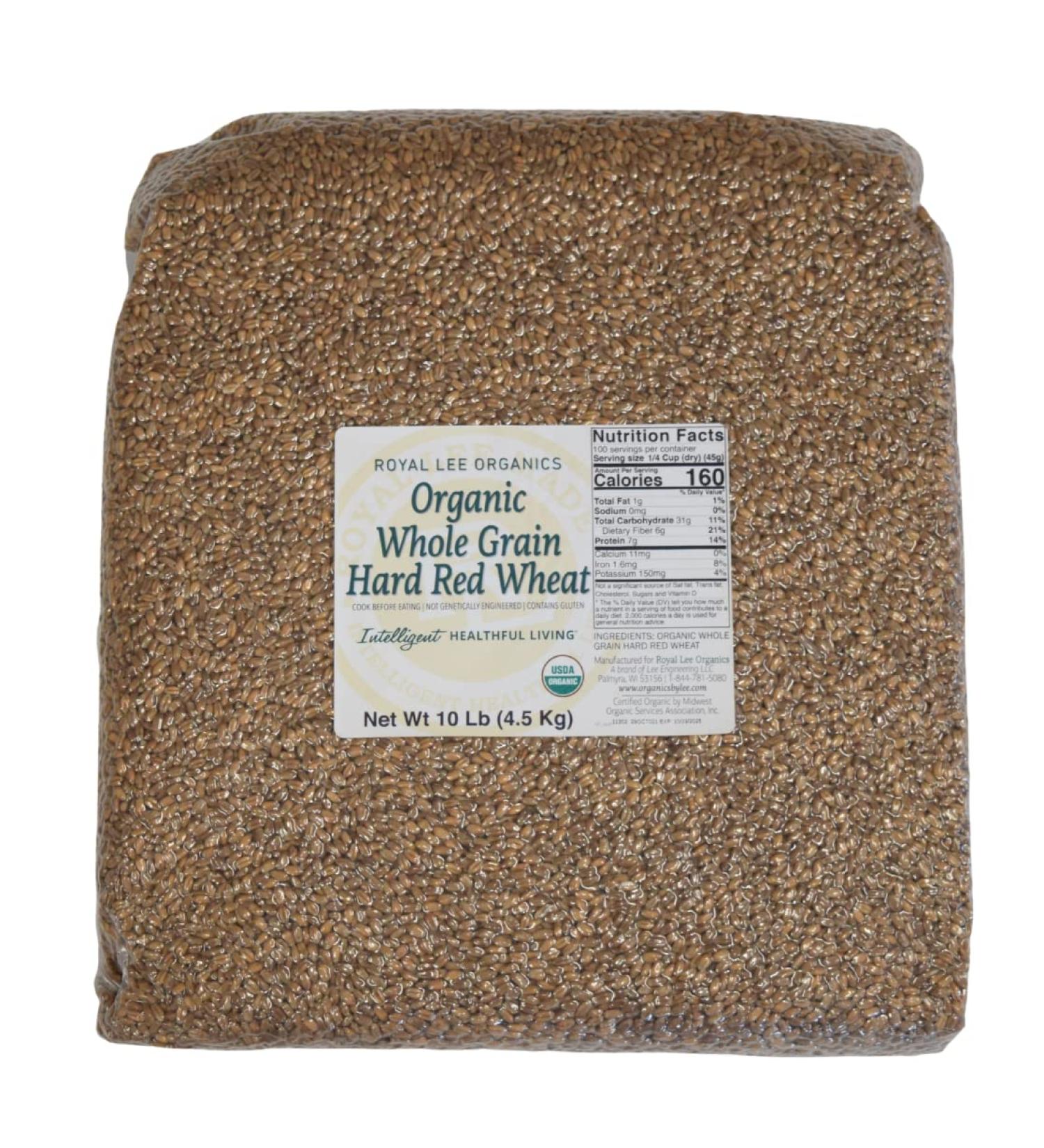 Royal Lee Organics Organic Hard Red Wheat Berries - 10 lb Bag - Buy Online on SooperMarket.com