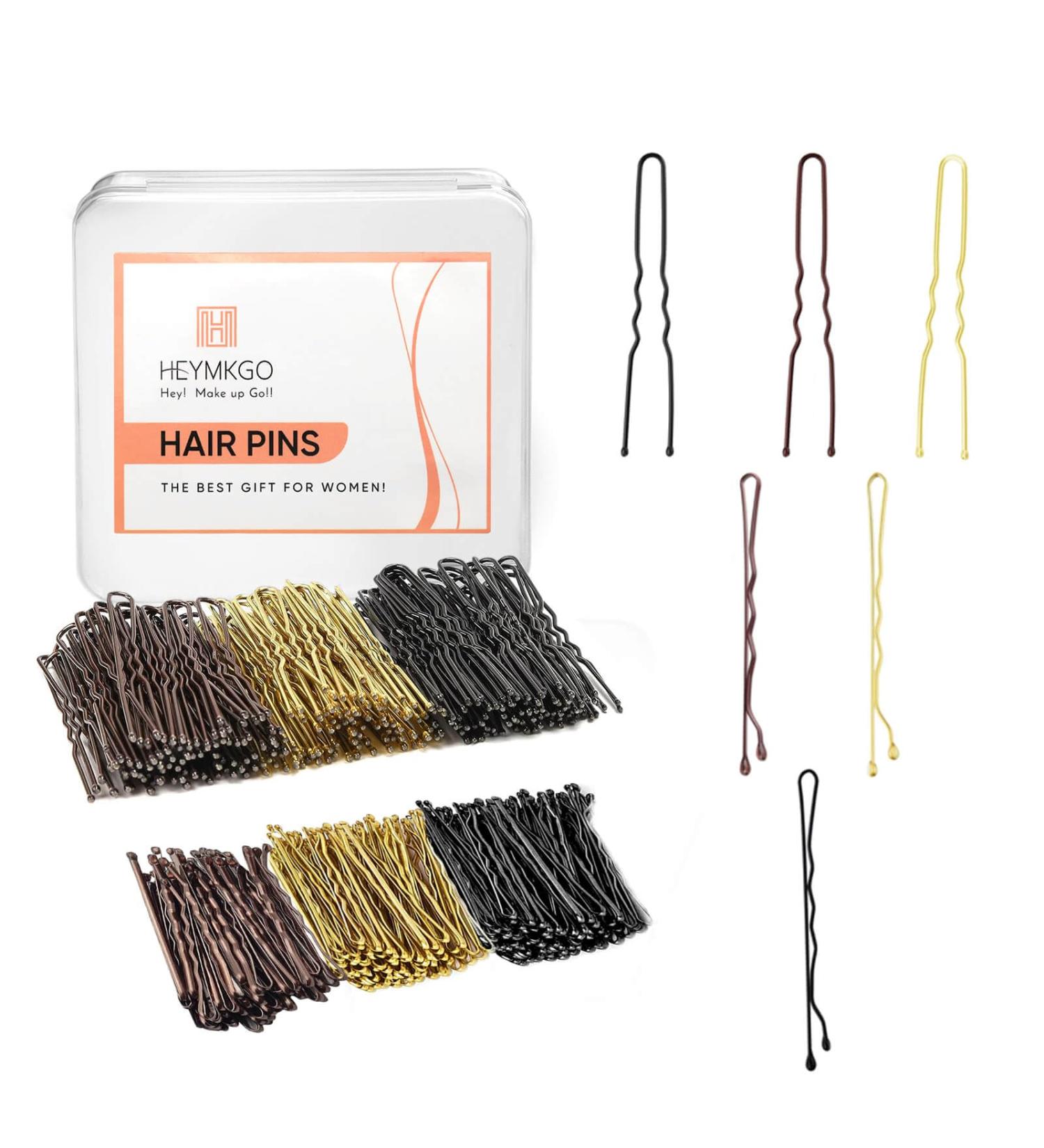 Bobby Pins 300 Hair Pins for Women Hair Grips U Shaped Hair Pins for Buns Hair Grips for Thick Hair Invisible Wave Hairgrip Hair Styling Pins with Storage Box (Black & Blonde & Brown) - Buy Online on SooperMarket.com