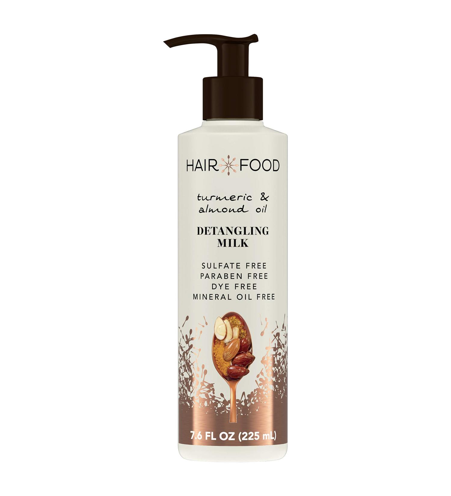 Hair Food Leave-In Detangling Milk for Thick or Curly Hair with Tumeric & Almond Oil - 7.6 Oz | Paraben & Dye Free - Buy Online on SooperMarket.com
