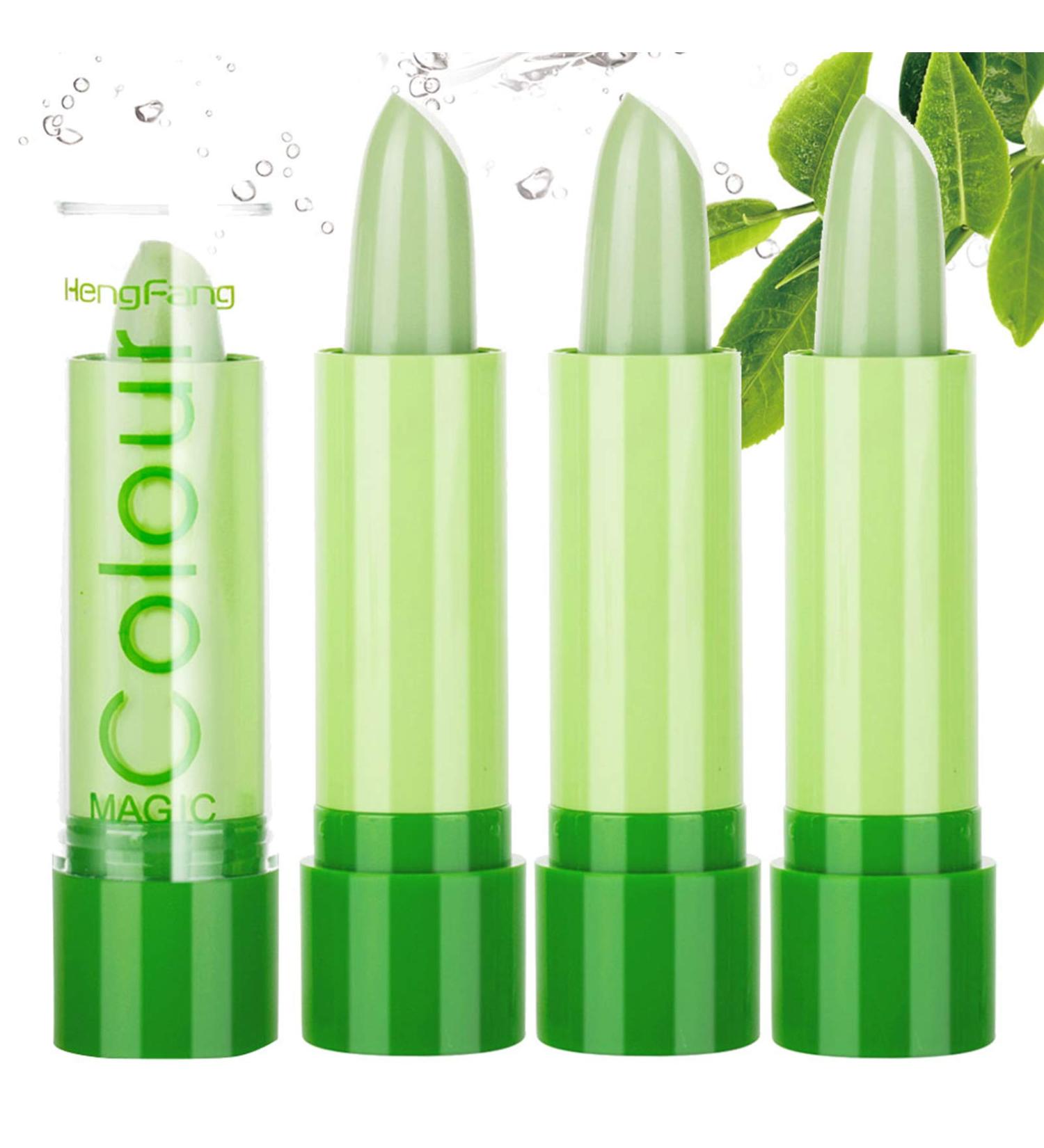 Gireatick 3Pcs Aloe Vera Lipstick - Temperature Changing Moisturizing Lip Gloss & Long-Lasting Lip Plumper Makeup Set - Shop Internationally! - Buy Online on SooperMarket.com