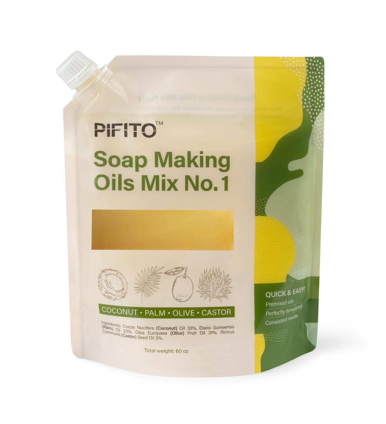 Pifito Soap Making Oils Mix No. 1: 60 Oz Pre-Measured Blend for Cold Process Soap Making - Supplies Included - Buy Online on SooperMarket.com