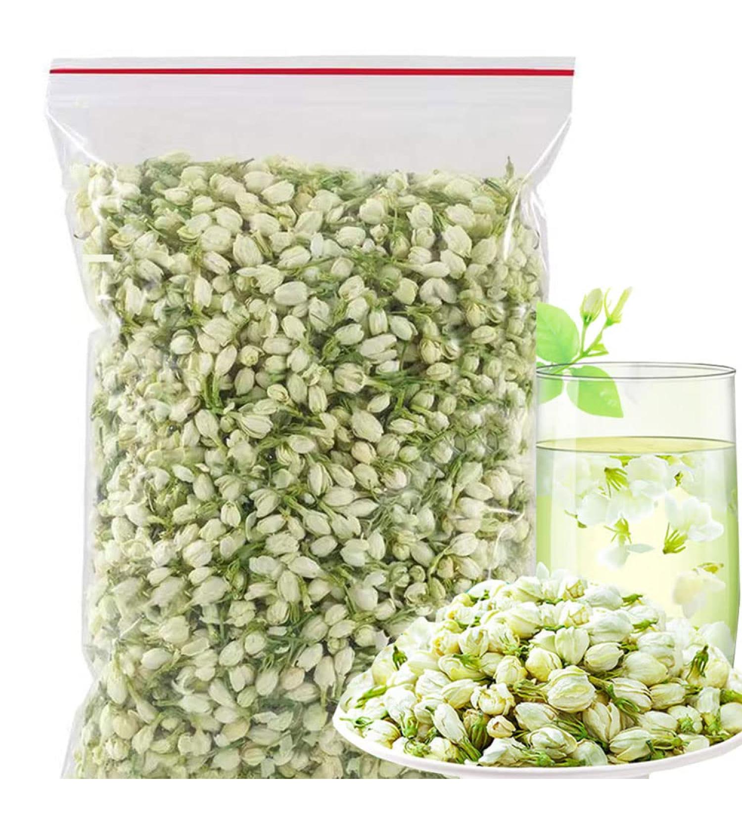 Jasmine tea 3.52 ounces/100g Caffeine-free Dried jasmine flowers are suitable for making tea Whole bud of edible flowers Jasmine bud jasmine tea loose leaf - Buy Online on SooperMarket.com