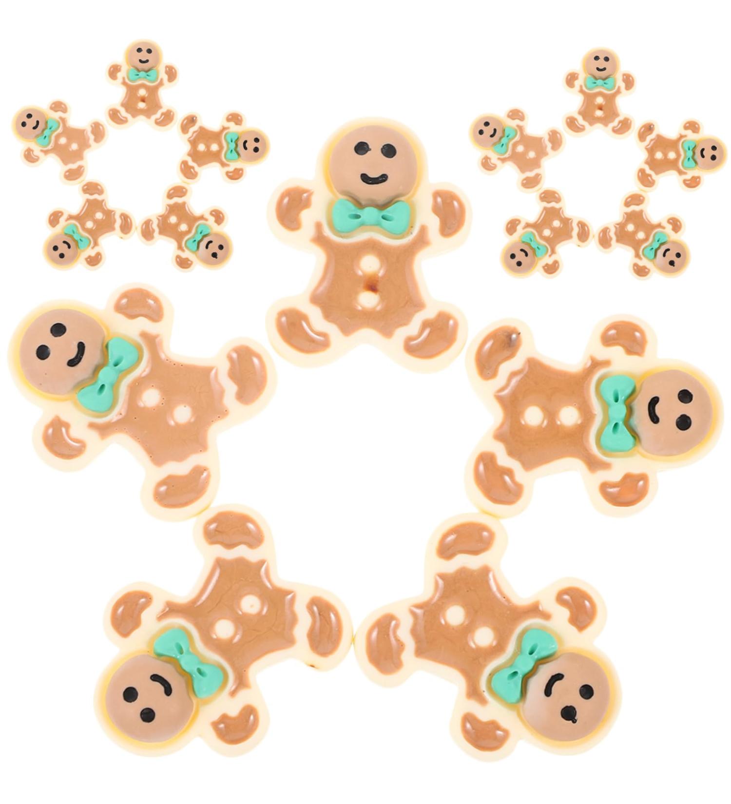 ABOOFAN 120 Pcs Christmas Accessories Christmas Gingerbread Man Decor Christmas Gingerbread Ornaments Christmas Flatback Embellishments Mini Doll Diy Accessory Resin Self Made Button - Buy Online on SooperMarket.com