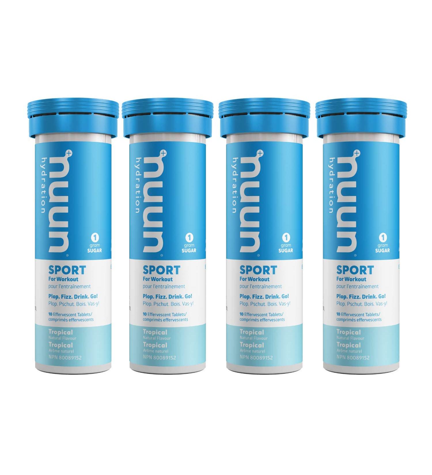 Nuun Sport: Electrolyte Drink Tablets Box of 4 Tubes (40 servings) Tropical Electrolyte Hydration Supplement - Buy Online on SooperMarket.com