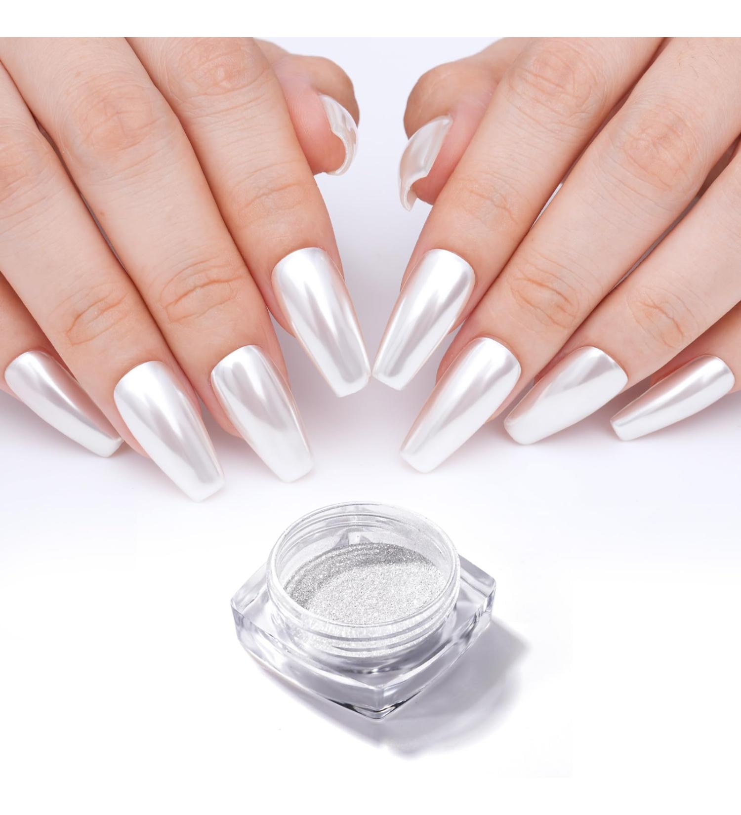Buy PrettyDiva White Moonlight Powder - Pearlescent Chrome Nail Art 0.2g | International Shipping - Buy Online on SooperMarket.com
