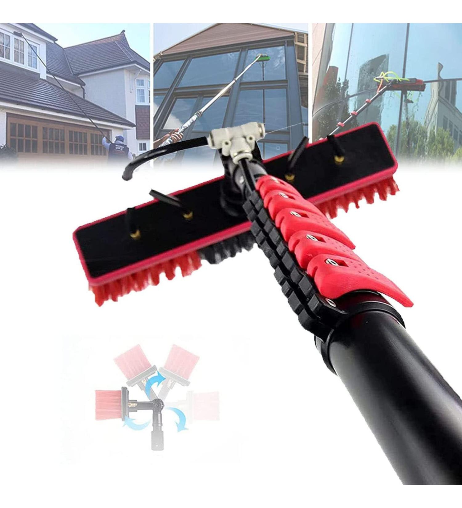 Water Fed Pole Kit Window Cleaning Brush with Extended Handle and Water Hose Window Cleaning Kit with Extension Pole High Window Cleaning Kit Telescoping Pole 30cmbrush-24FT/7.2M 55cm Brush Head 5M/17FT - Buy Online on SooperMarket.com