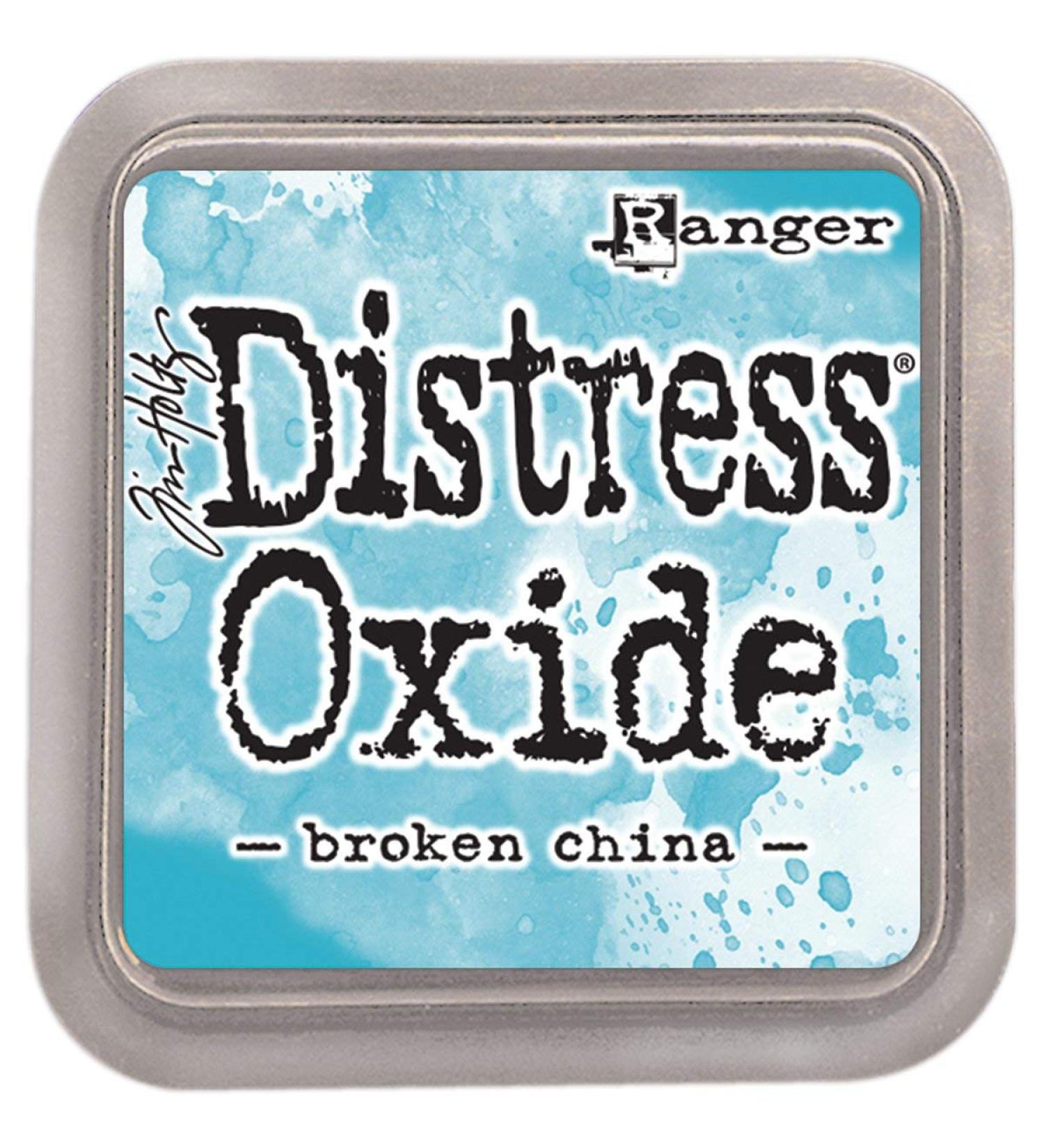 Ranger Distress Oxide Ink Pad - Broken China (Blue) | 7.5 x 7.5 x 1.9 cm | International Shipping Available - Buy Online on SooperMarket.com
