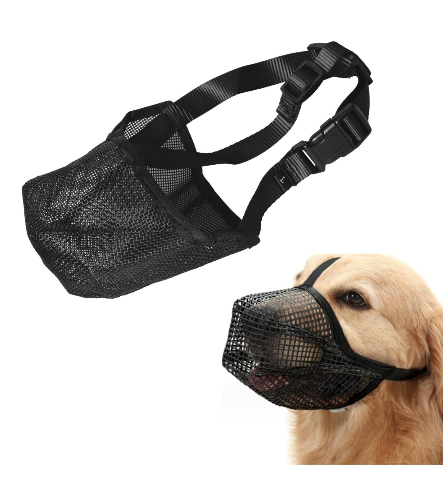 Professional Dog Muzzle - Breathable Adjustable Network for Medium & Large Dogs | Prevent Biting Chewing & Barking - Buy Online on SooperMarket.com