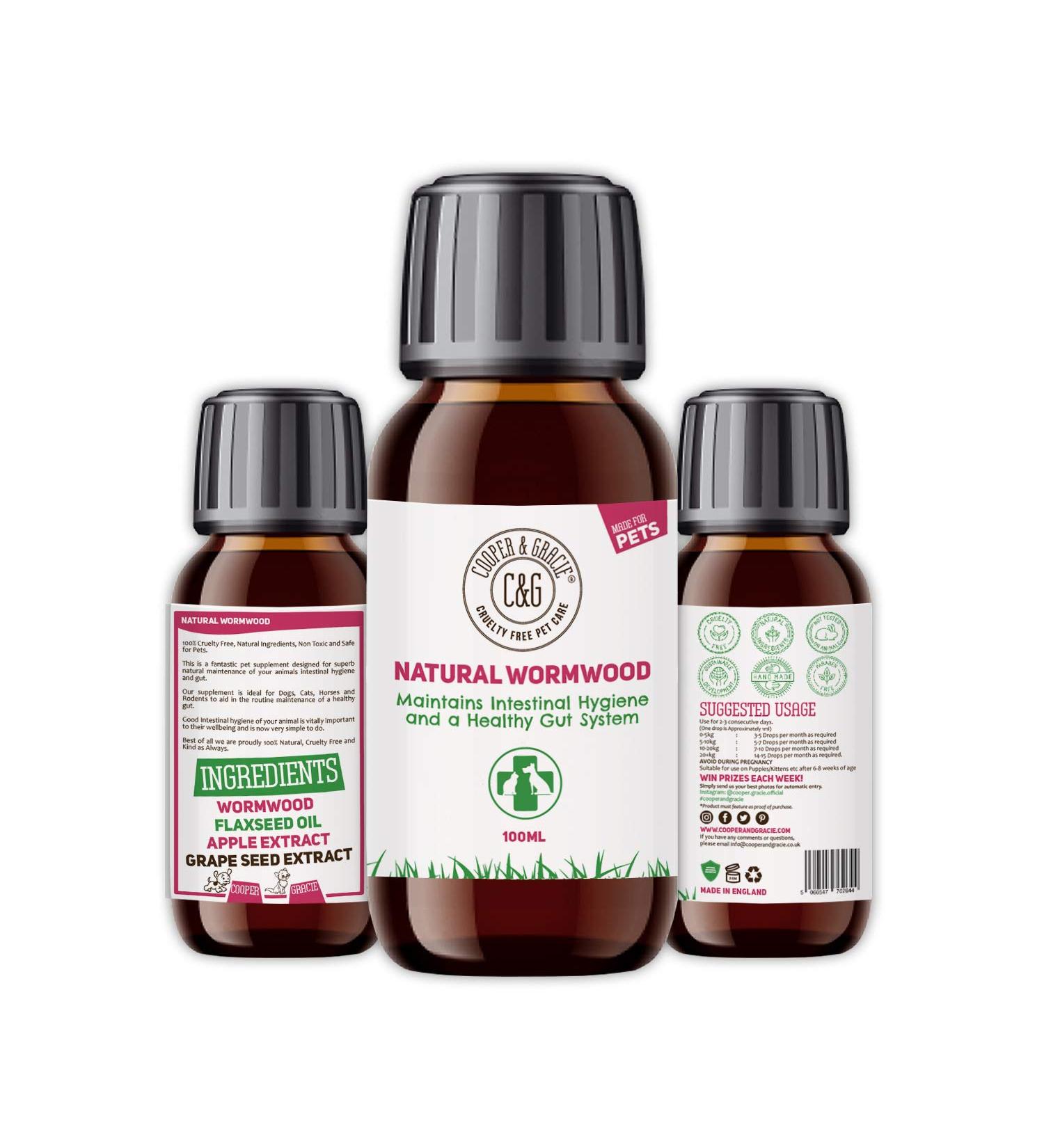 C&G Pets | Natural Worm Wood | Natural Solution For Intestinal Health No Nasty Chemicals | Powerful Colon Cleanse For Dogs Cats Poultry Birds Ferrets Rabbits & Pets - Buy Online on SooperMarket.com