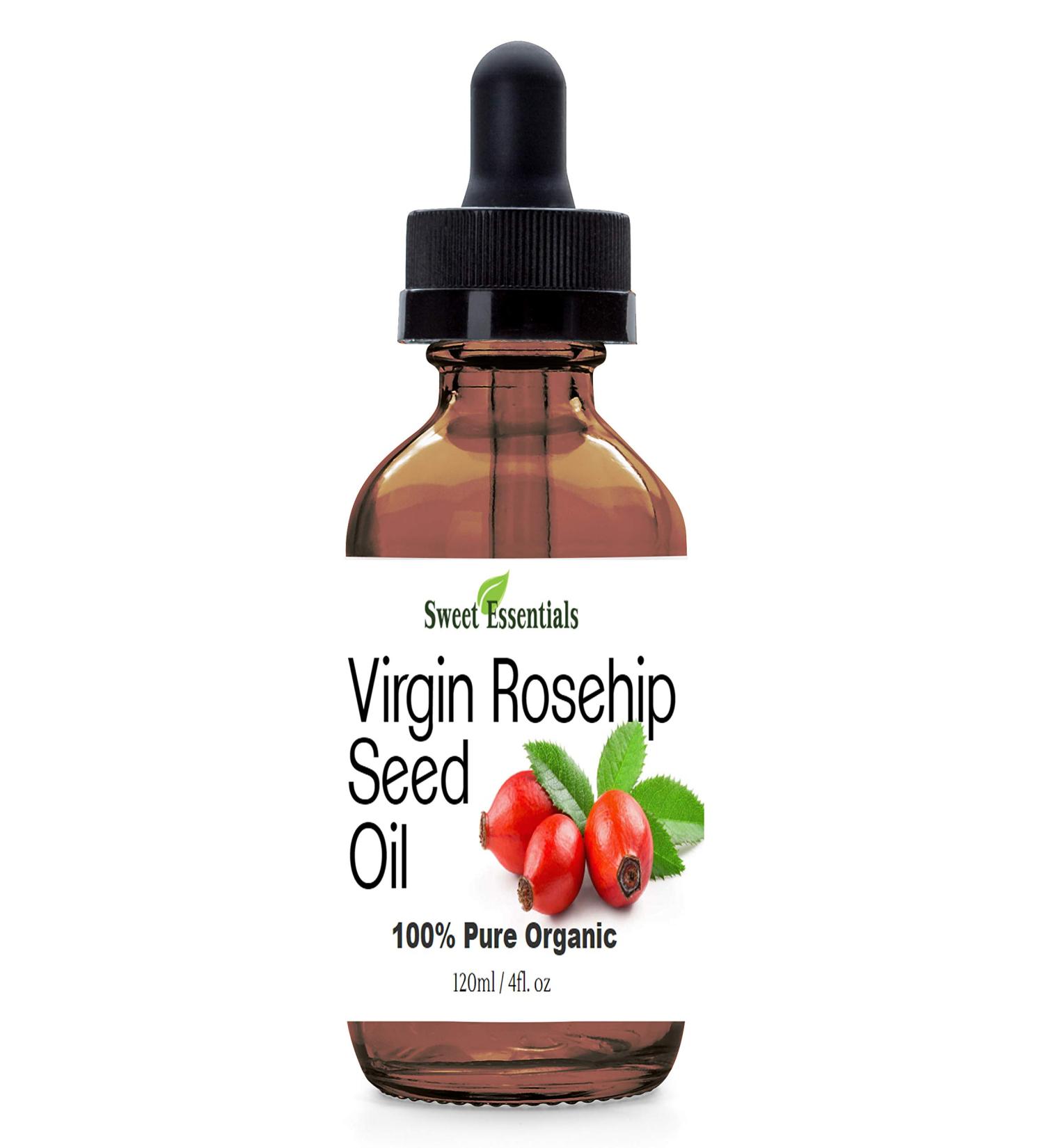 Organic Unrefined Virgin Rosehip Oil 4oz - 100% Pure Cold-Pressed Heals Skin Issues Imported from Chile - Buy Online on SooperMarket.com